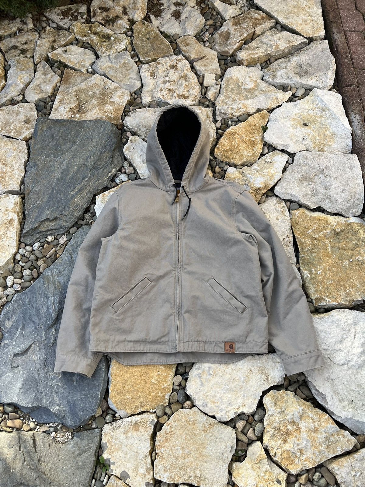 image of Carhartt Quilted Canvas Duck Active Jacket Y2K Grey in Desert, Men's (Size Large)