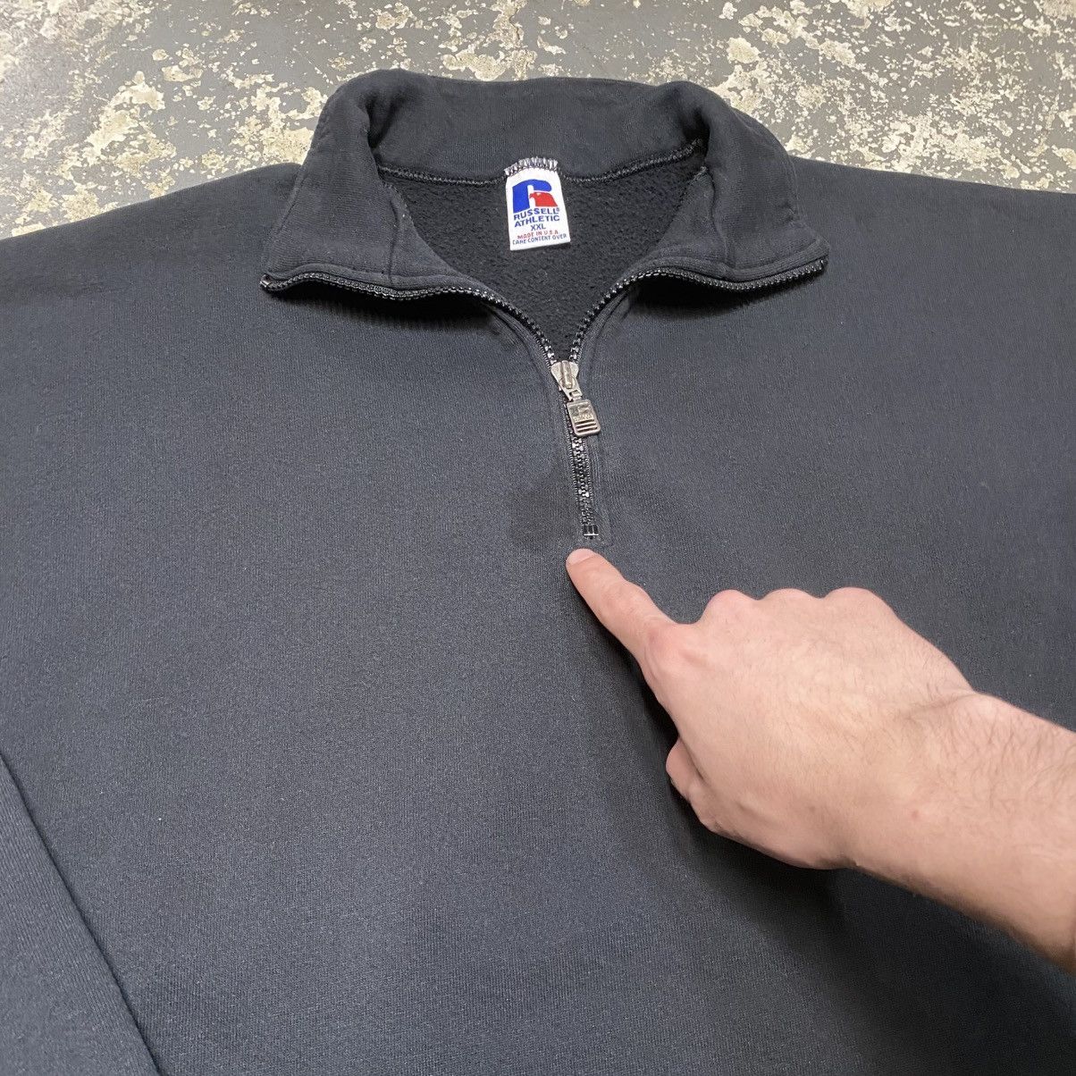 Russell Athletic × Vintage Vintage Russell Athletic Black Blank Boxy 1/4 zip Crewneck Size US XXL / EU 58 / 5 - 5 Thumbnail