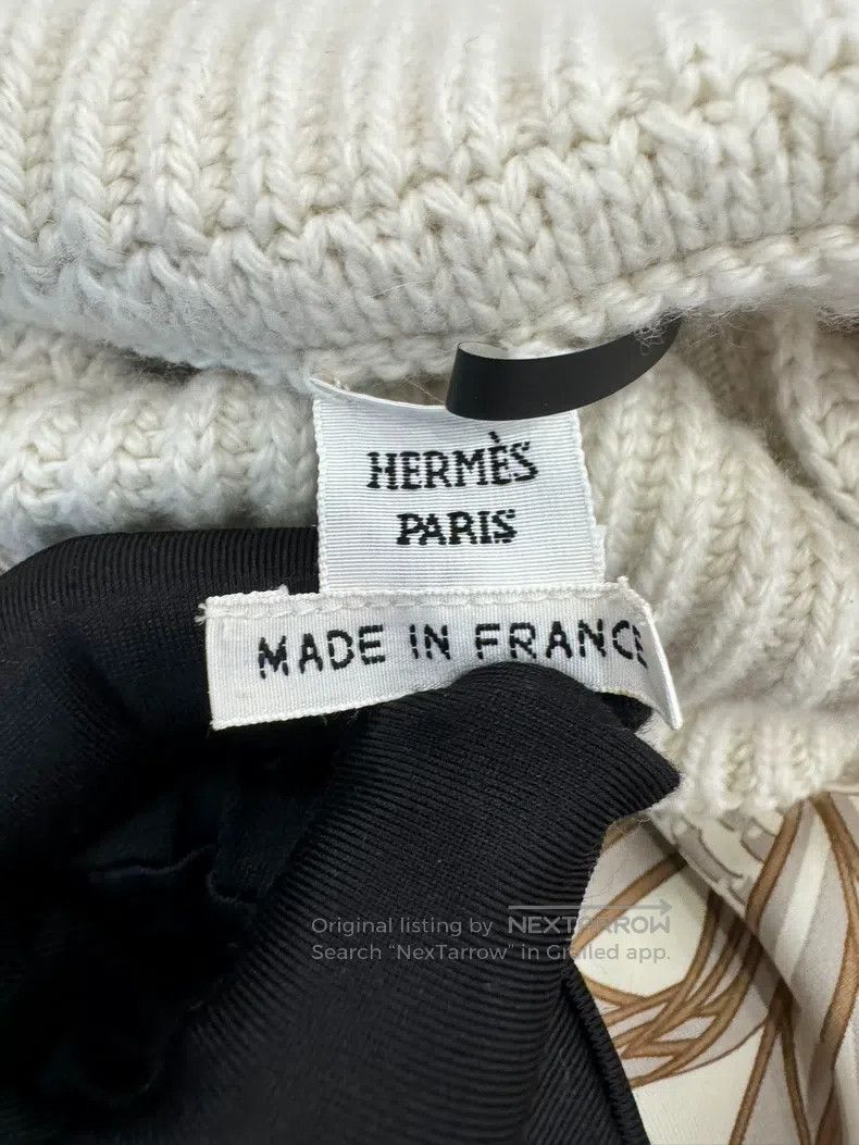Hermes Hermes Beige Silk and Wool Blend Women's Knitted Sweater Size XS / US 0-2 / IT 36-38 - 6 Thumbnail