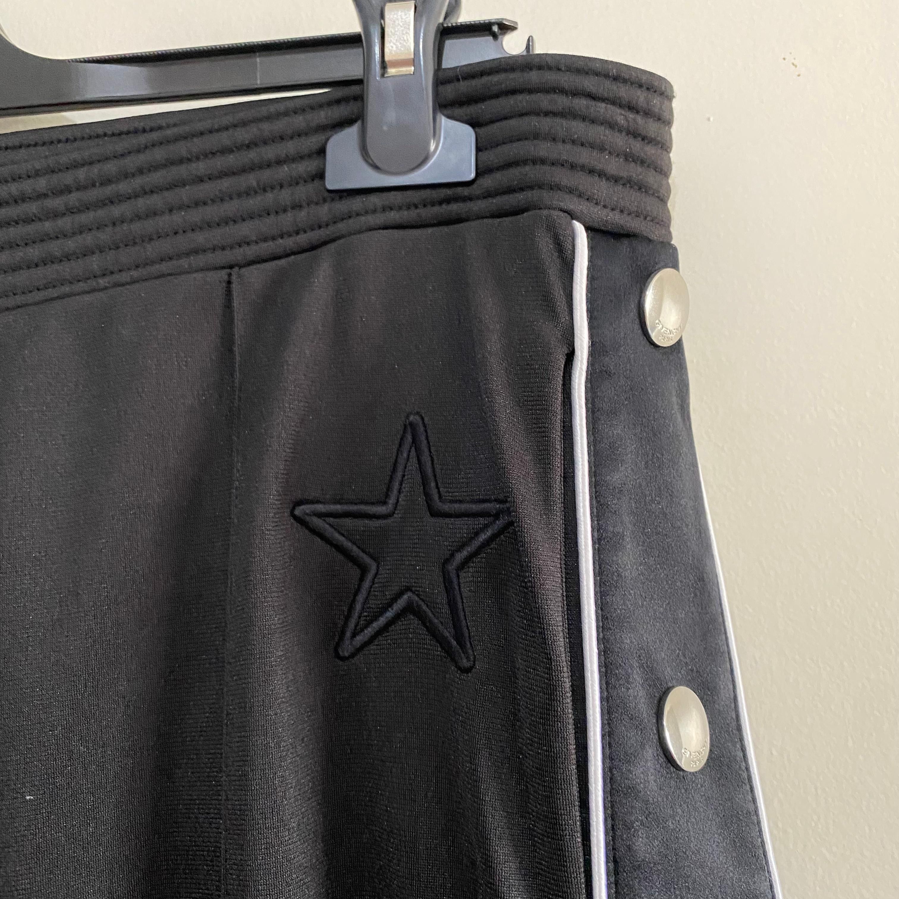 Givenchy Black Embroidered Star Snap Button Track Pants Size US 36 / EU 52 - 6 Thumbnail