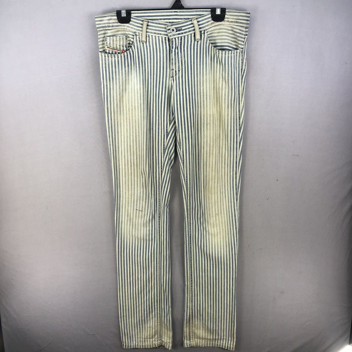 Diesel Archive 1990s Diesel Low Rise Hickory Faded Jeans Size 32" / US 10 / IT 46 - 1 Thumbnail