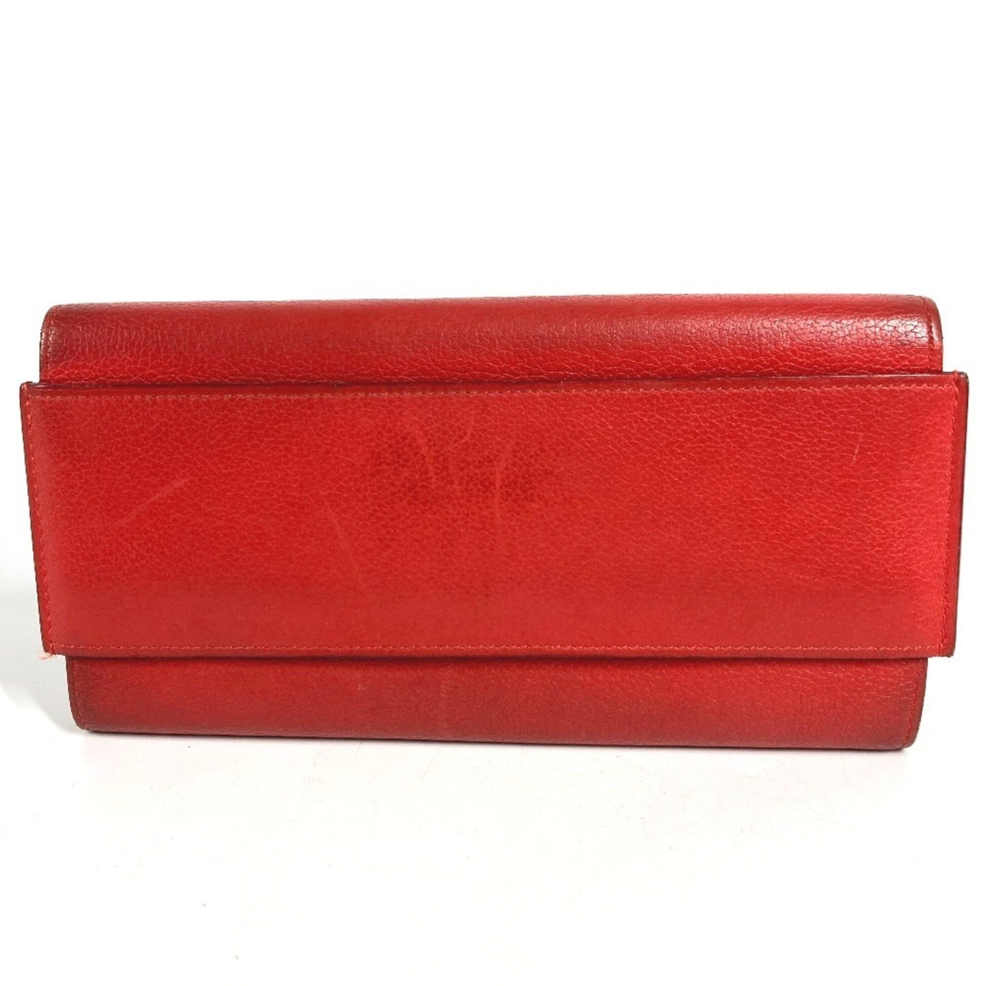 Hermes HERMES Passant Long Wallet - Leather with Coin Purse Women's Red Size ONE SIZE - 1 Thumbnail