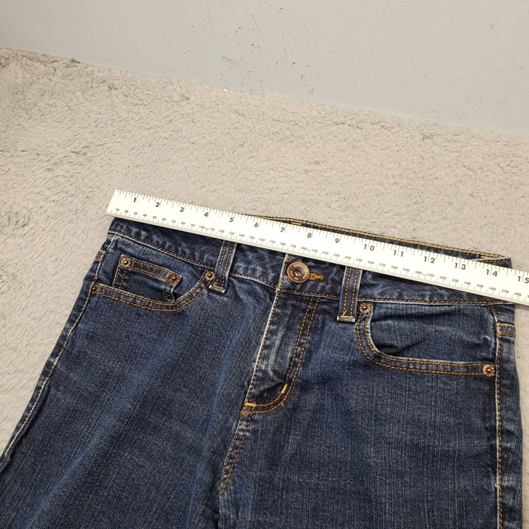 DKNY DKNY Womens Jeans Bootcut 5-Pocket Denim Blue Size 6 Slim Stretch Soho Flat Front 27.75 Inseam Regular Waist 29 In Vintage: No Size 28" / US 6 / IT 42 - 3 Thumbnail