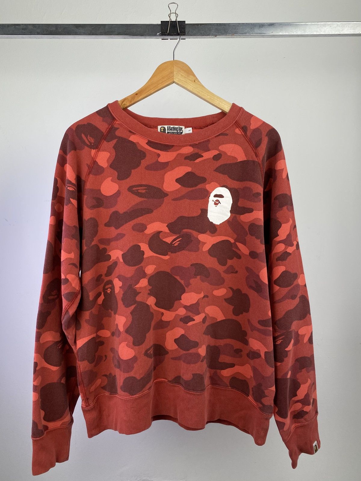 Bape Bape Color Camo Ape Crewneck Red Size L Size US L / EU 52-54 / 3 - 1 Thumbnail