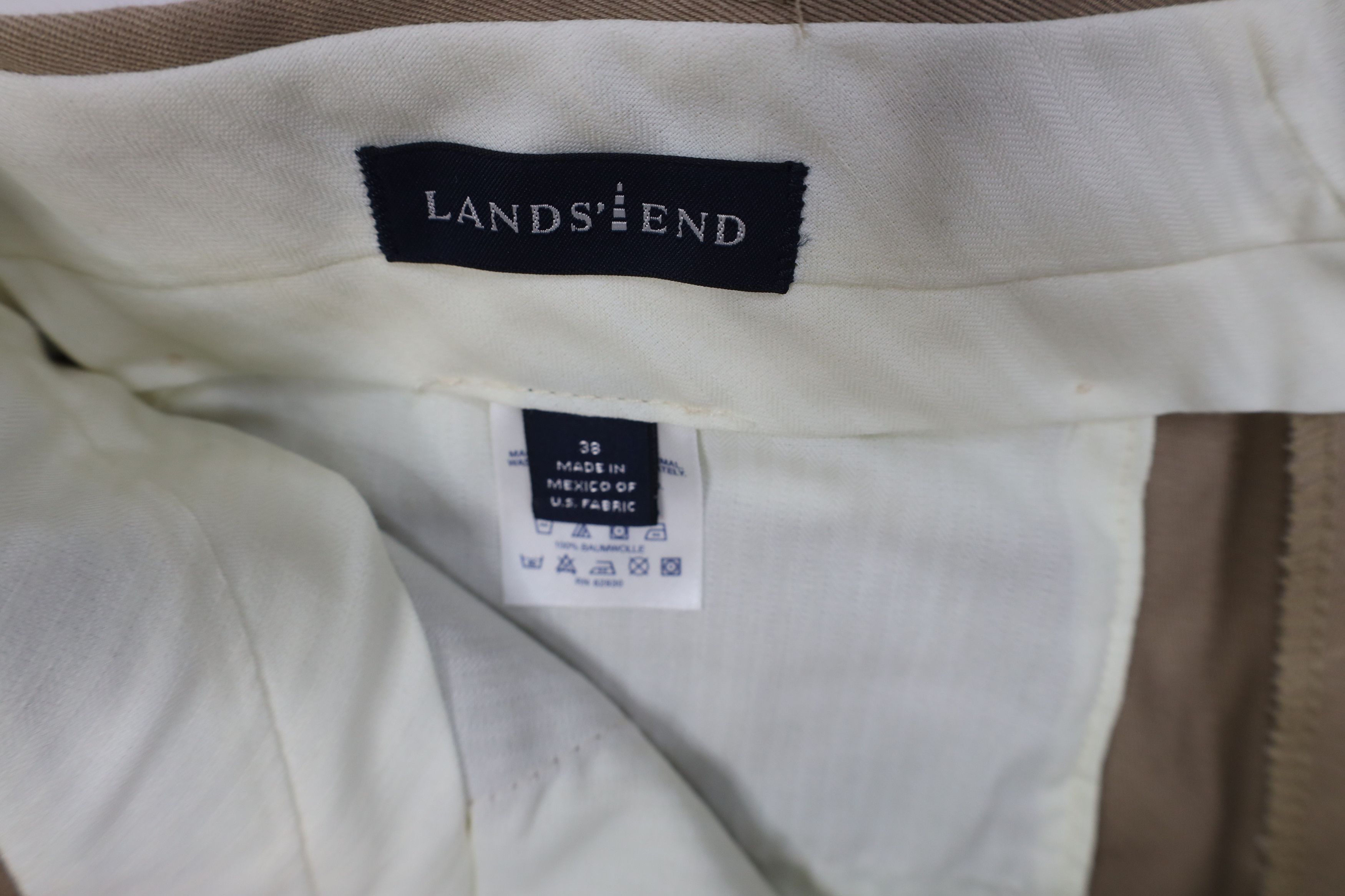 Lands' End Deadstock Vintage Y2K Lands End Wide Leg Chino Pants Beige Size US 38 / EU 54 - 6 Thumbnail