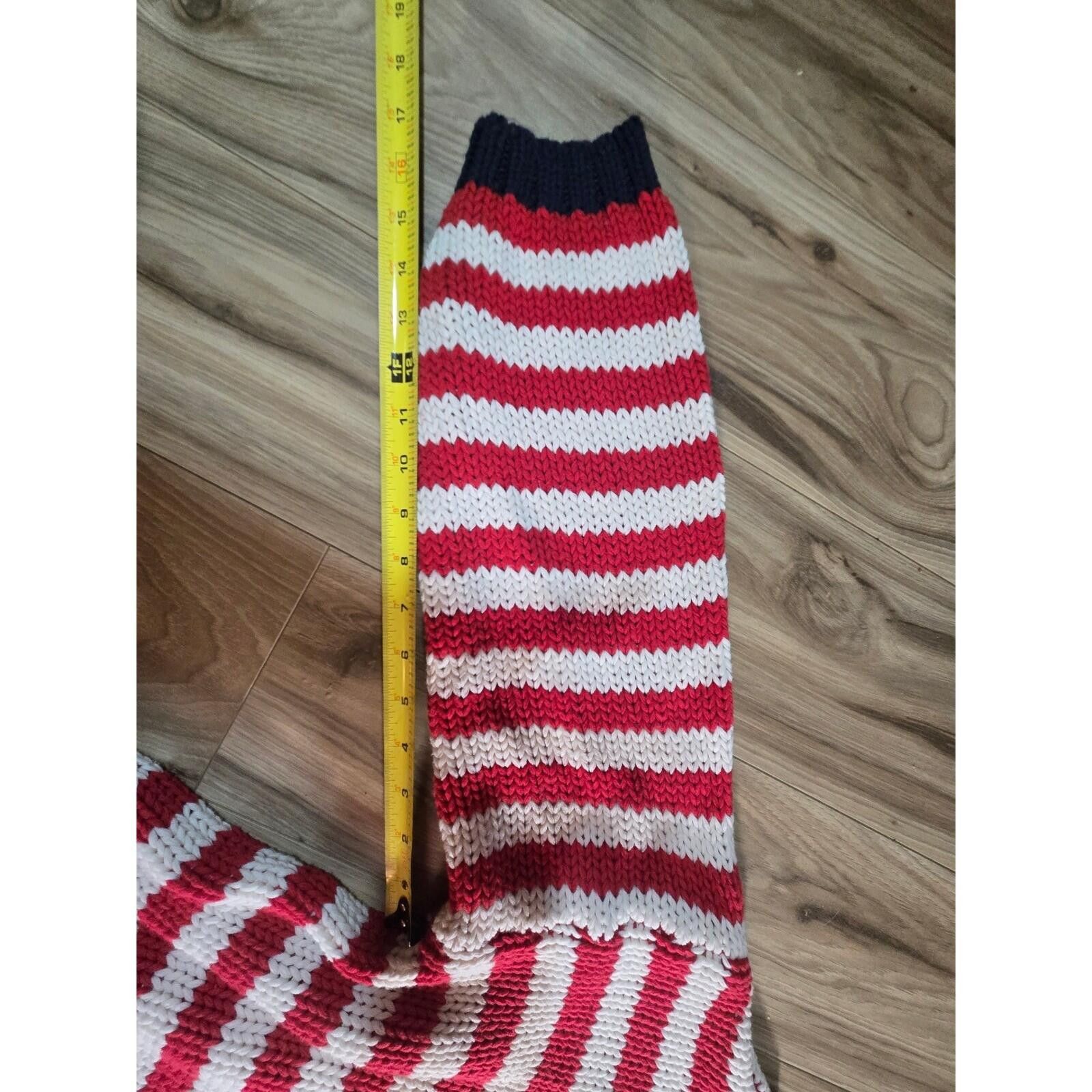 Vivienne Westwood Vici Red White Blue Striped Chunky Knit V-Neck Sweater Size M / US 6-8 / IT 42-44 - 9 Thumbnail