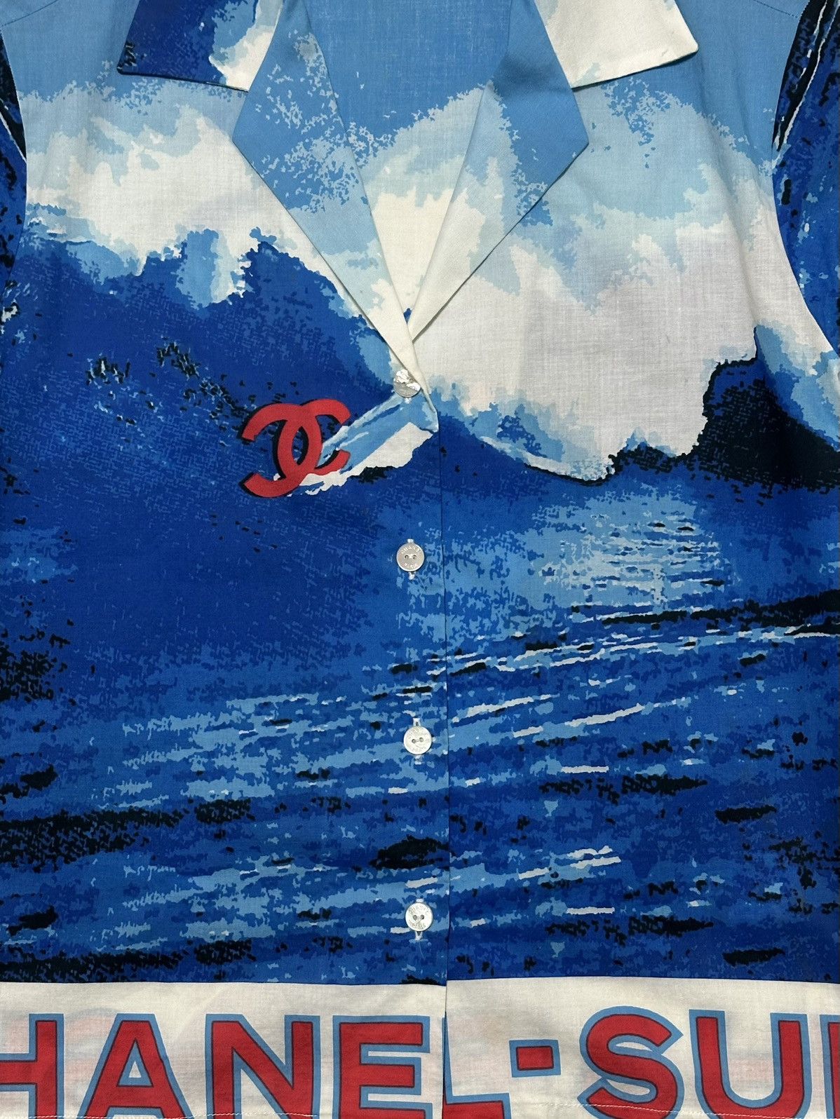 Chanel CHANEL Spring Summer 2002 Surf Logo Print Aloha Shirt Size XS / US 0-2 / IT 36-38 - 3 Thumbnail