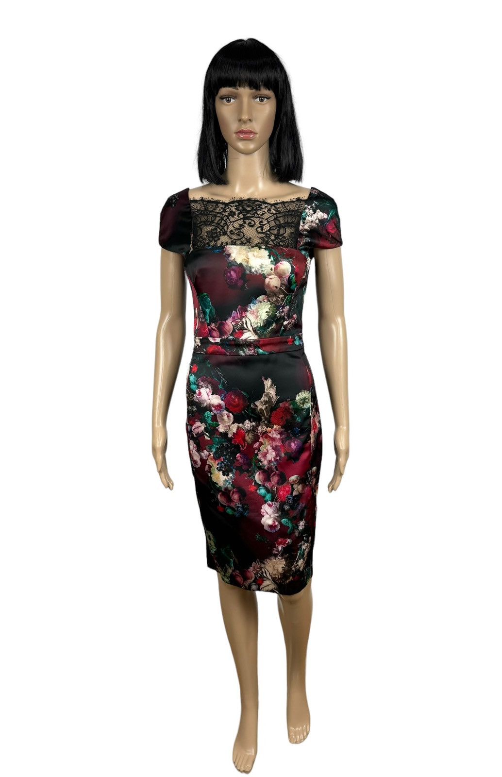 Just Cavalli JUST CAVALLI Satin Dress Floral/Fruit size 40 Size S / US 4 / IT 40 - 2 Thumbnail