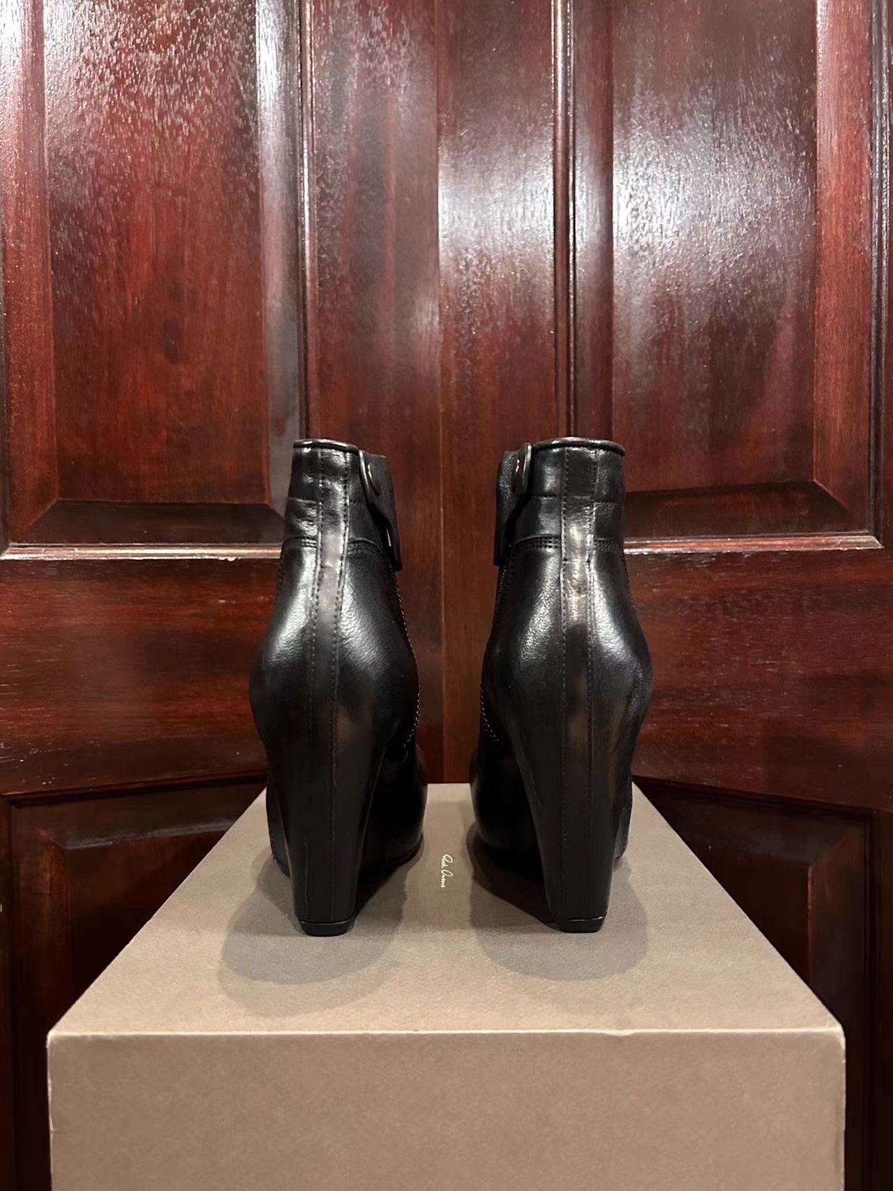 Rick Owens Rick Owens Women's Black Classic Wedge Boots Ｑ25 Size US 6 / IT 36 - 3 Thumbnail