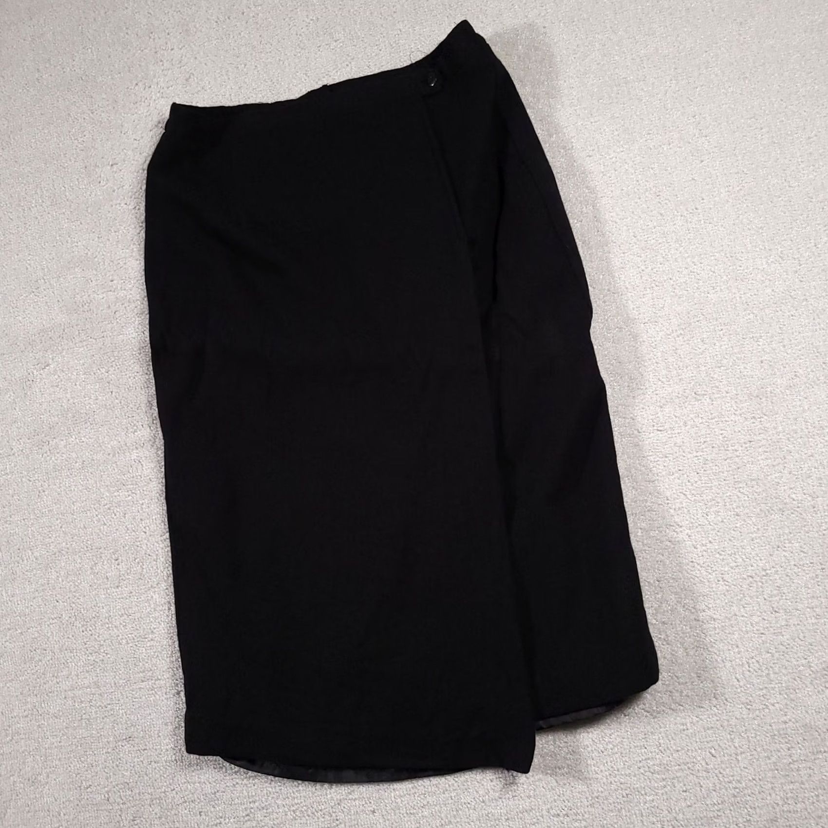 Vintage VINTAGE Norton McNaughton Wool Pencil Skirt Women's 16P Petite Black Lined 80s Size 38" / US 16 / IT 52 - 2 Thumbnail