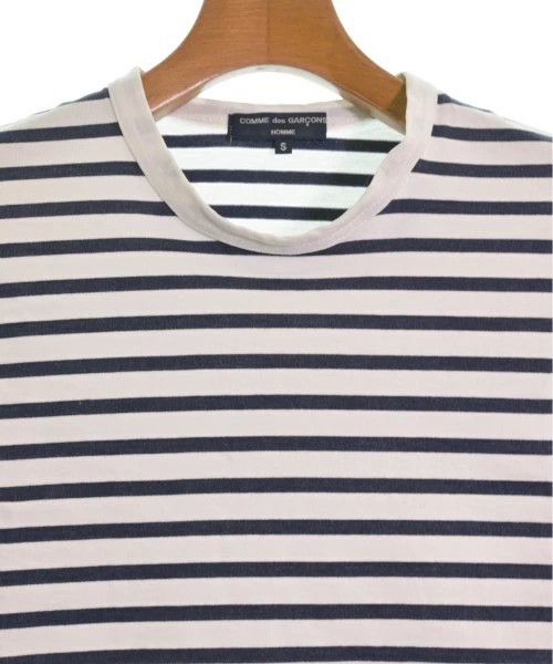 Comme des Garcons Homme T-Shirts striped cotton nylon crewneck pullover White x Navy Size US S / EU 44-46 / 1 - 4 Thumbnail