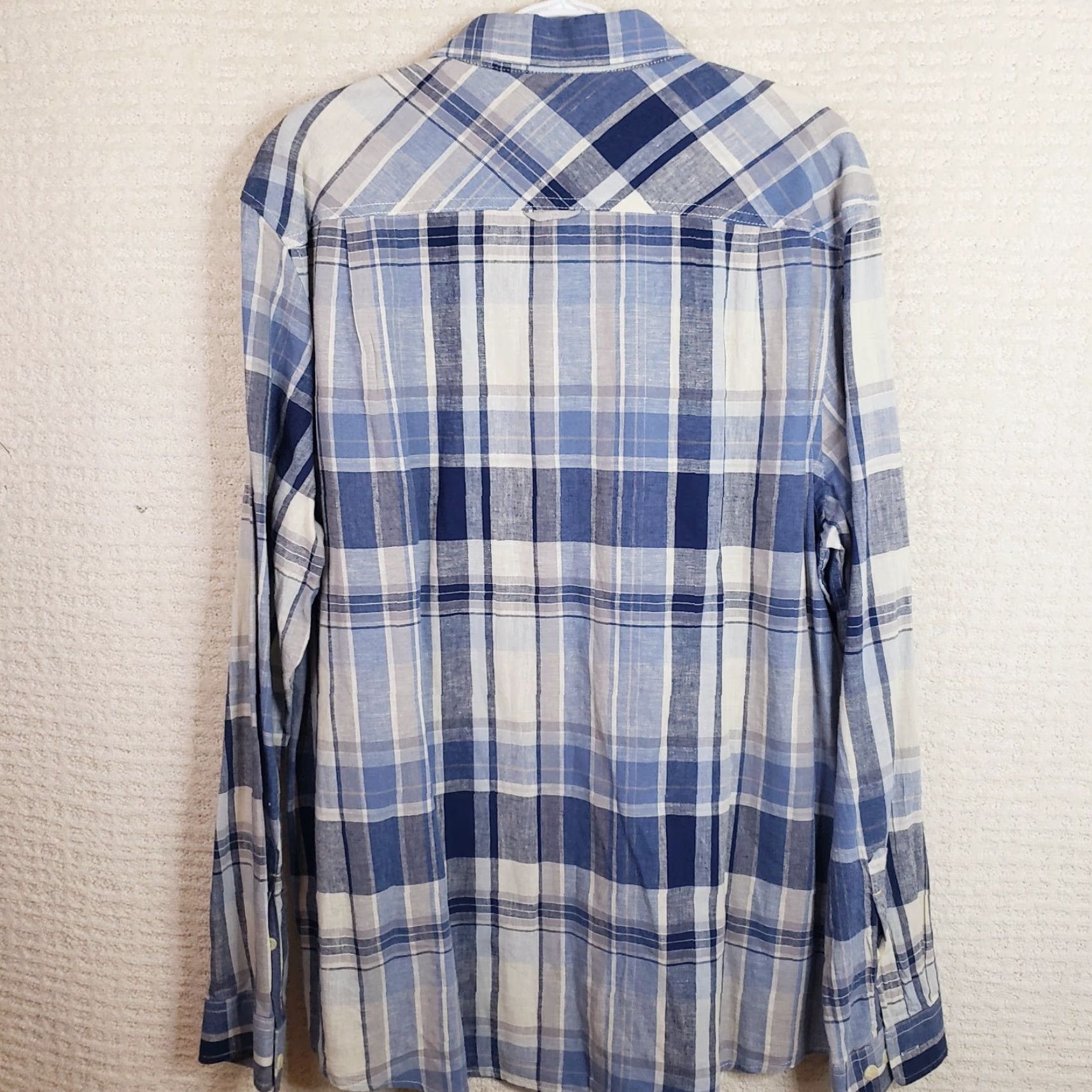 Club Room VINTAGE Club Room Shirt Mens XL Blue Plaid Button-Up Long Sleeve Slim Fit Size US XL / EU 56 / 4 - 4 Thumbnail