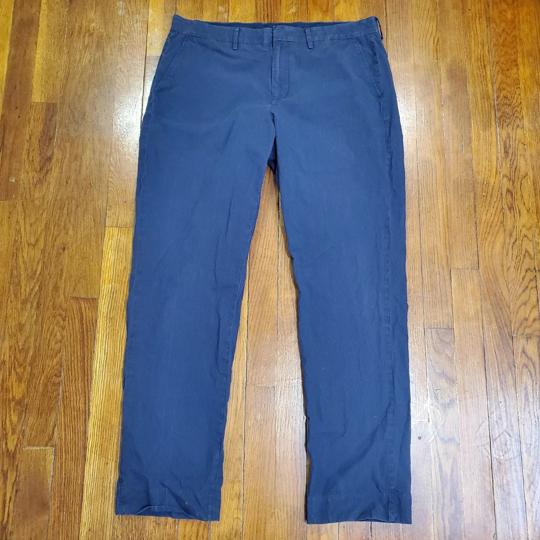 J.Crew J.Crew Slim Bedford Chino Pants Mens 34x32 Blue Stripe Lightweight Casual Business Regular Slim Straight Pocket Front Zip Fly Button Closure Size US 34 / EU 50 - 4 Thumbnail