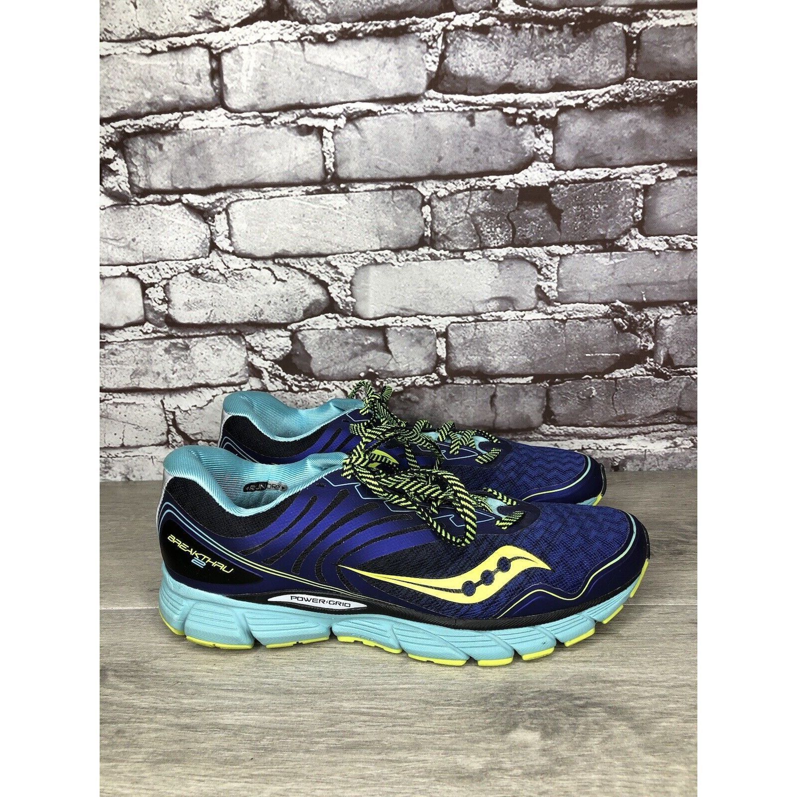 Saucony Saucony Breakthru 2 S10304-2 Purple Blue Yellow Running Shoe Size US 9.5 / IT 39.5 - 3 Thumbnail