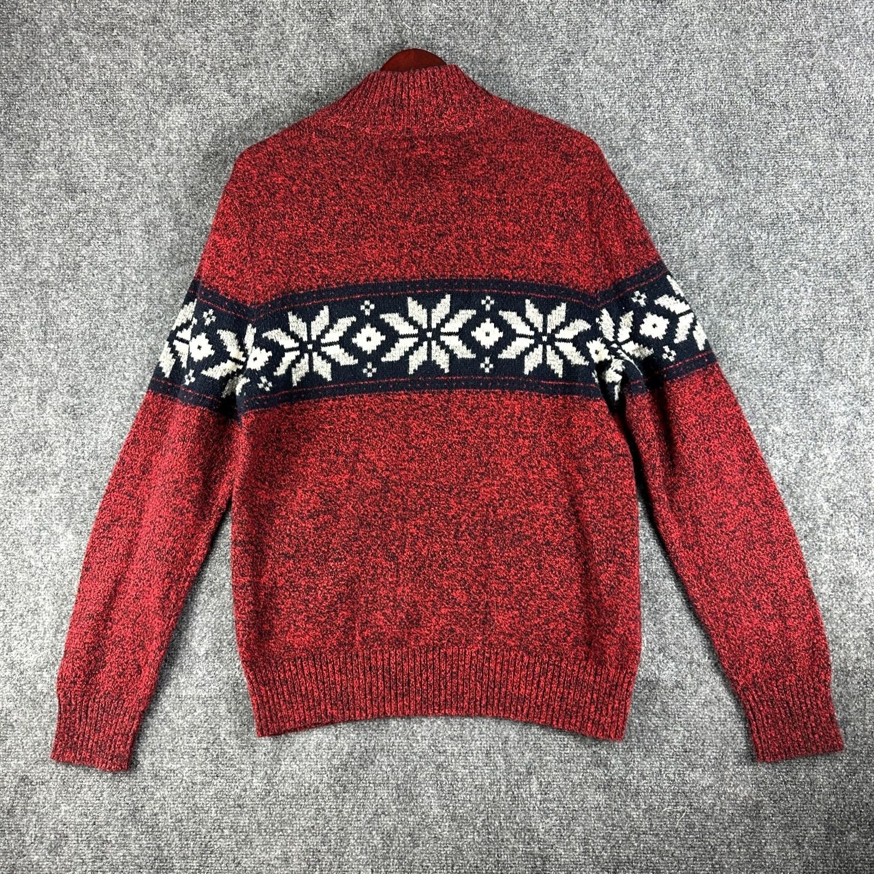 Abercrombie & Fitch Abercrombie & Fitch Sweater Mens L Red Cotton Knit Pullover Button Ribbed Cuffs Mock Neck Casual/Business/Party Size US L / EU 52-54 / 3 - 6 Thumbnail