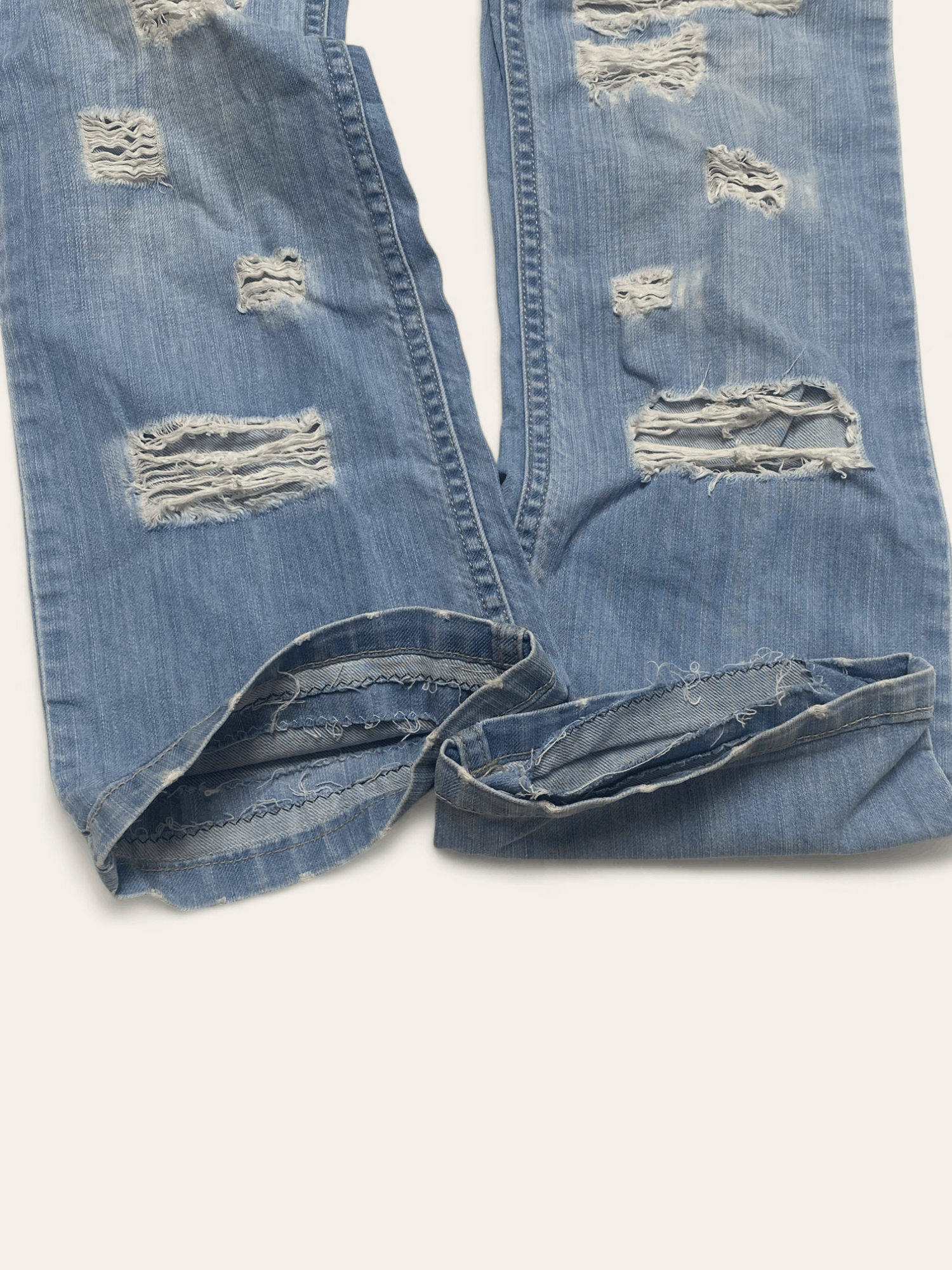 Armani Vintage ARMANI Ripped Pants Light Blue Sky Beautiful Y2k Size 29" - 4 Thumbnail