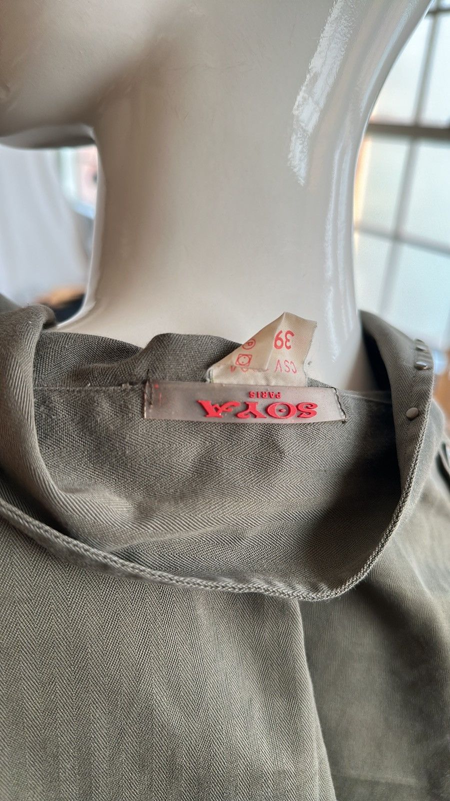 Other Military green Cotton Knit Sleeves Jacket Embellished Size M / US 6-8 / IT 42-44 - 5 Thumbnail