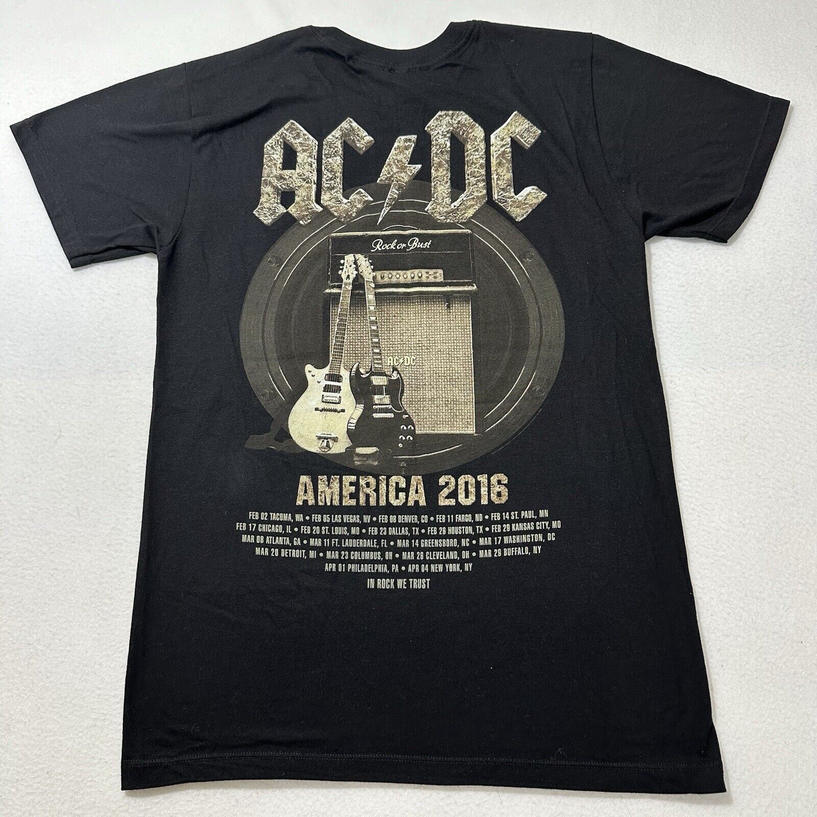 Alstyle ACDC Small Rock Or Bust America 2016 Tour Graphic T Shirt Size US S / EU 44-46 / 1 - 2 Thumbnail