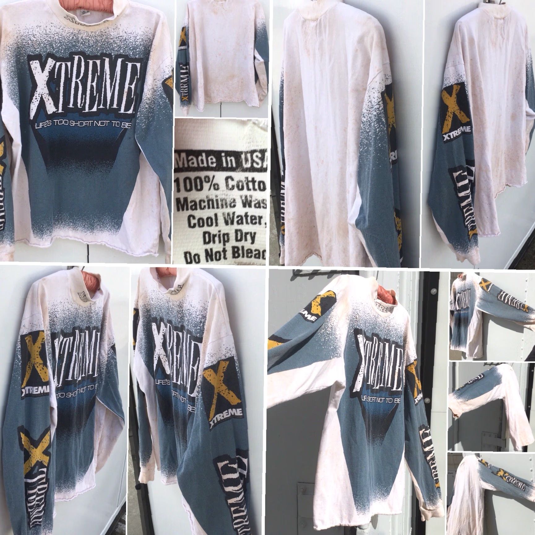Vintage VINTAGE XTREME Lifes’s Too Short Not To Be Motocross T-Shirt XL USA Shirt Men Long Sleeve 1990s White Graphic Tee XS? Size US XL / EU 56 / 4 - 3 Thumbnail