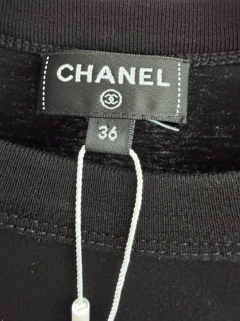 Chanel Chanel Black drawstring pleated T-shirt short-sleeved dres Size XS / US 0-2 / IT 36-38 - 3 Thumbnail