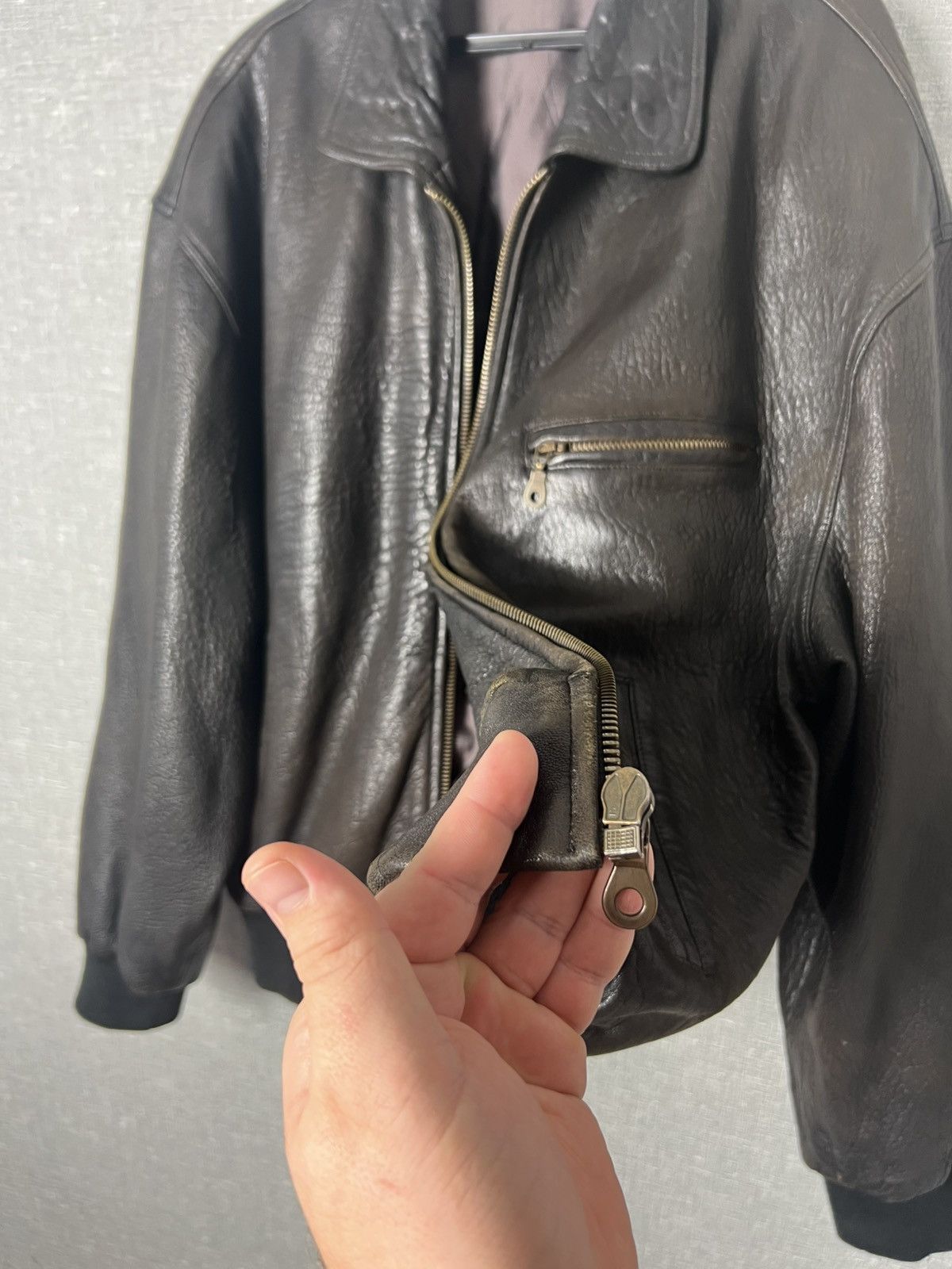 Genuine Leather Vintage Brown Leather Aviator Jacket Utility Pilot Bomber Size US L / EU 52-54 / 3 - 18 Thumbnail