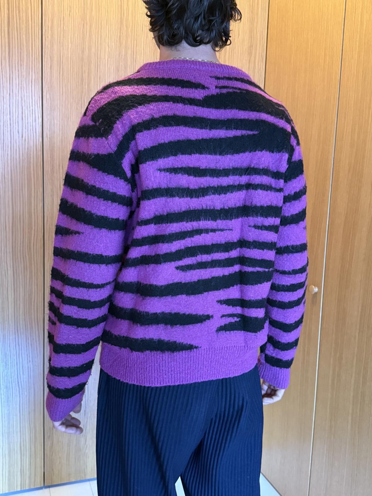 Stussy Stüssy Men's Sweater Purple and Black Striped Pattern Size US M / EU 48-50 / 2 - 4 Thumbnail