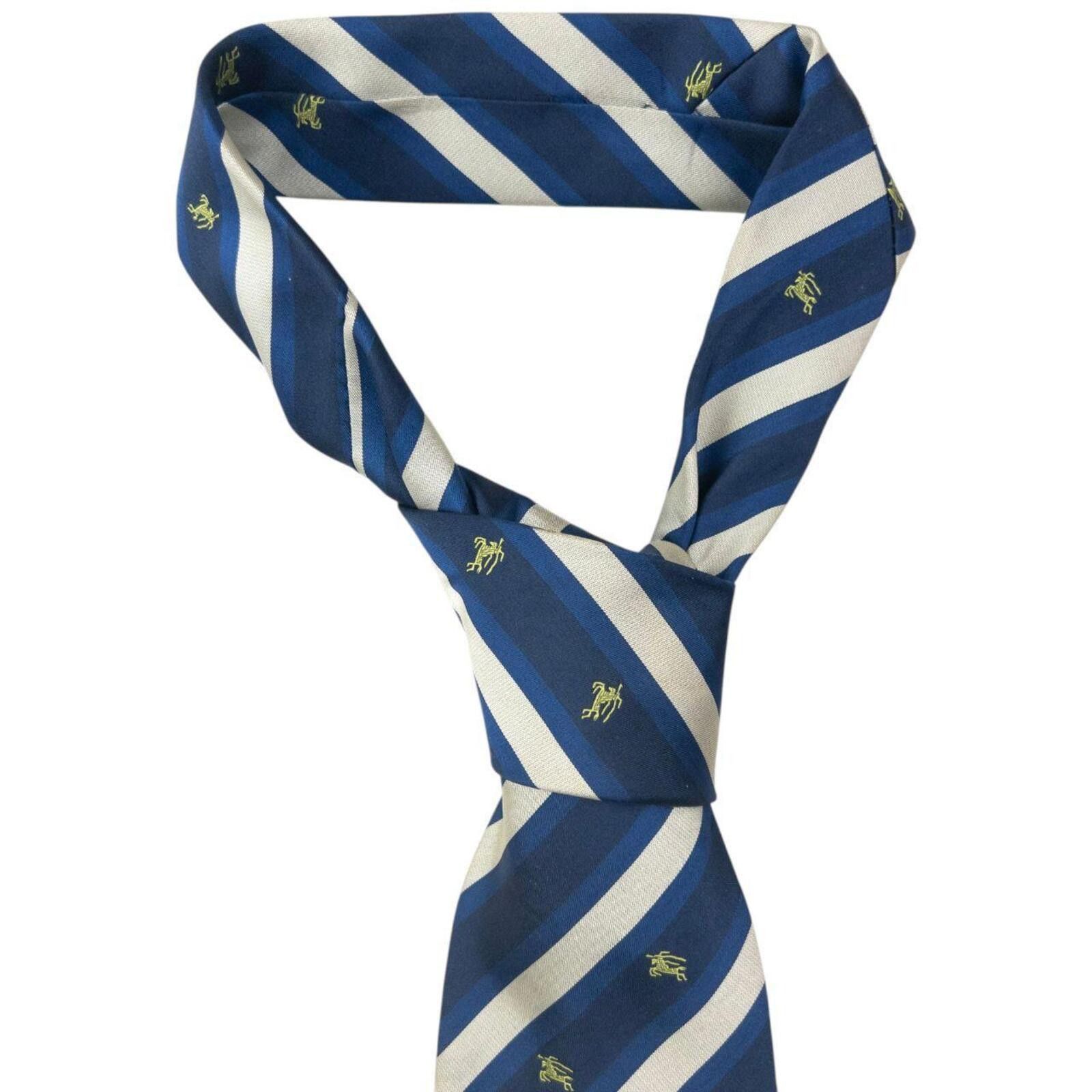 Burberry Vintage 2000s Burberry Monogram Striped Silk Tie Size ONE SIZE - 2 Thumbnail