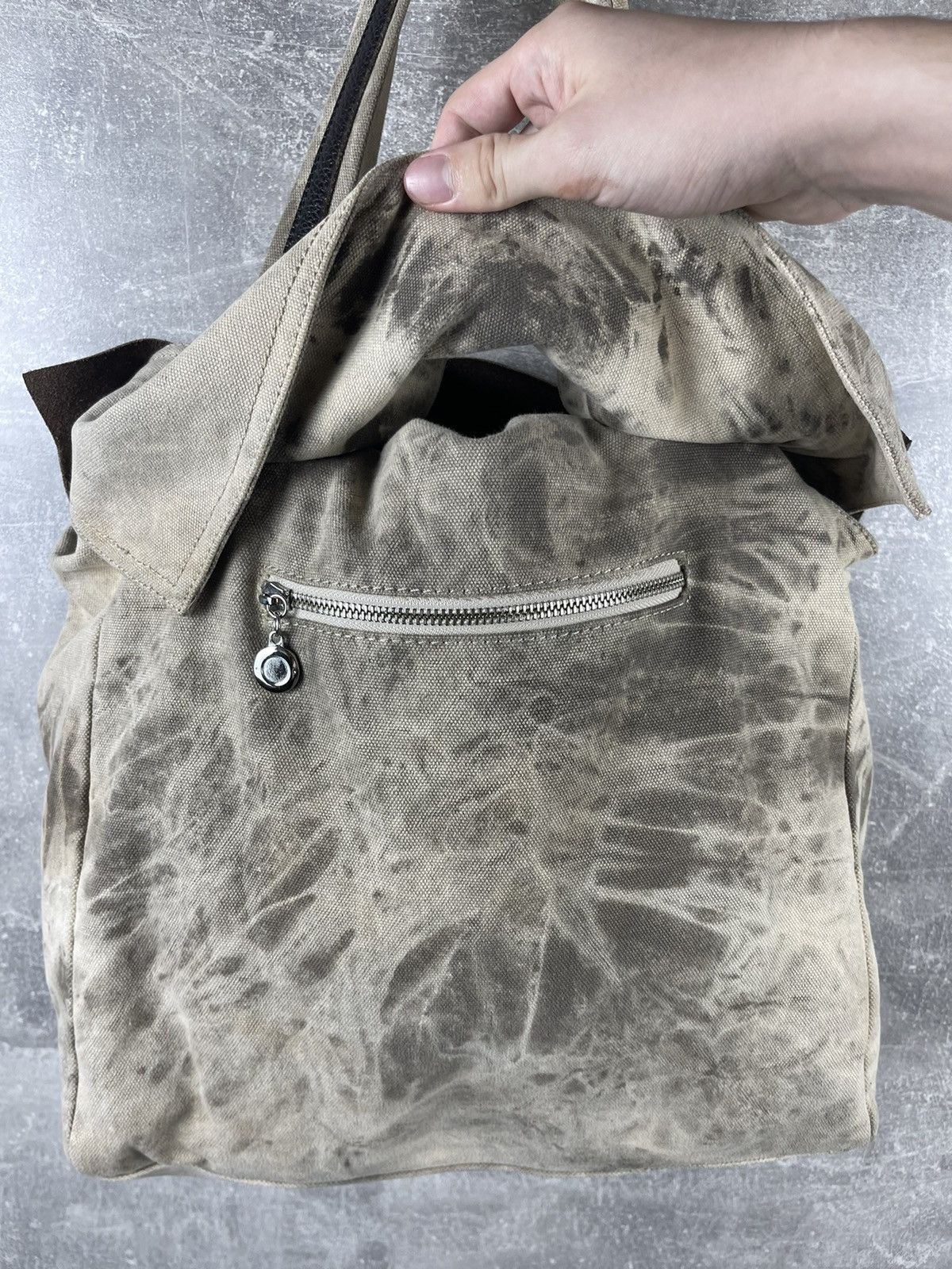 Other Artisan Avant Garde Canvas Tote Bag Distressed Dye Effect Size ONE SIZE - 6 Thumbnail