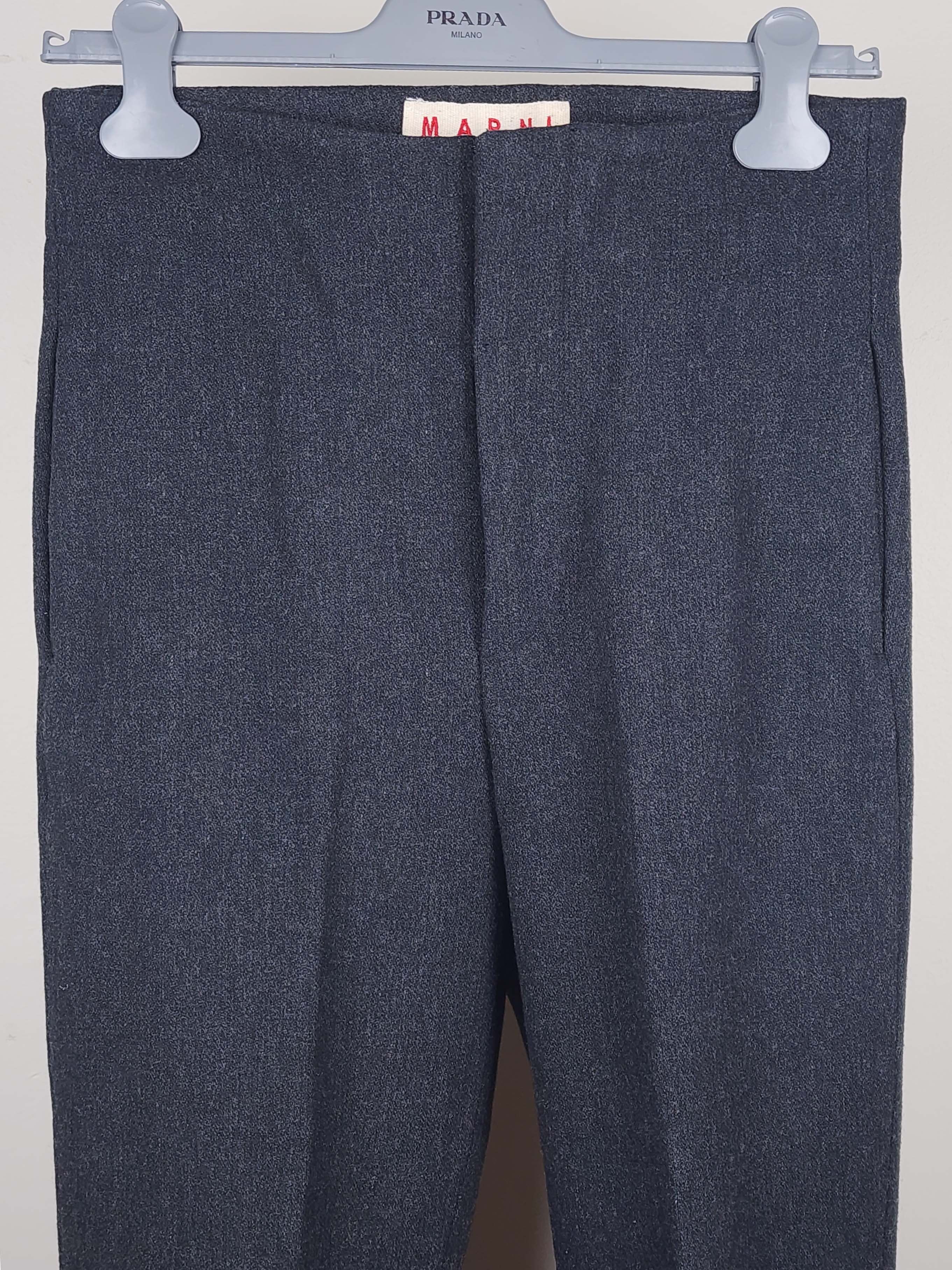 Marni Charcoal Gray Textured Wool Pants IT38/US4 Size 27" / US 4 / IT 40 - 2 Thumbnail