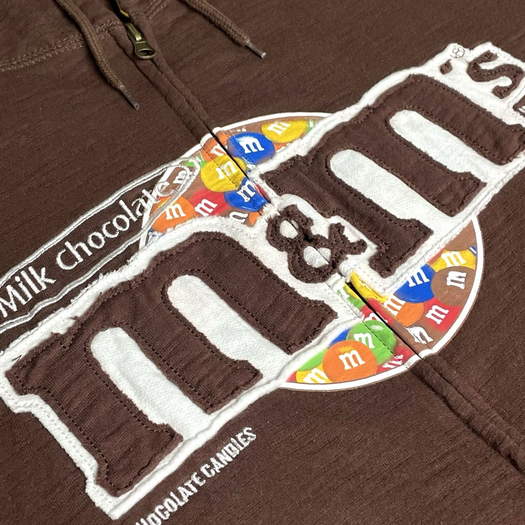 Vintage VTG M&M's Hooded Sweatshirt Unisex Adults Brown Embroidered Zip Y2K 2008 XL Hoodie Oversized Full Zip Size XL / US 12-14 / IT 48-50 - 4 Thumbnail
