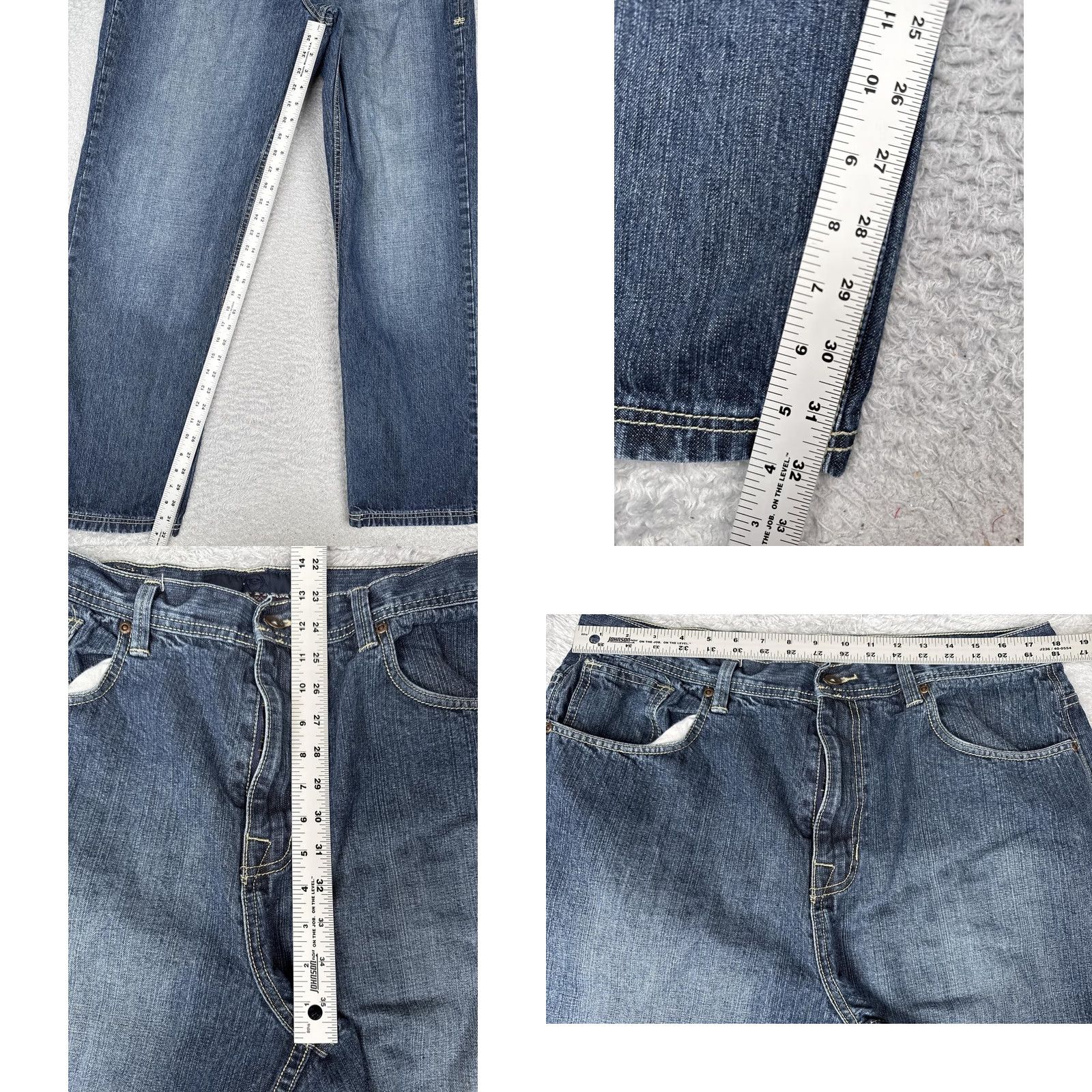 Phat Farm Phat Farm Jeans Mens 36x33 Blue Denim Eagle Graphic Back Pocket Streetwear Jeans Size US 36 / EU 52 - 8 Thumbnail