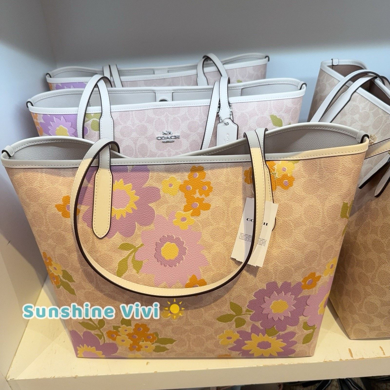 Coach NWT COACH City Tote Bag Signature Canvas Floral Print CBG71 Size ONE SIZE - 2 Thumbnail