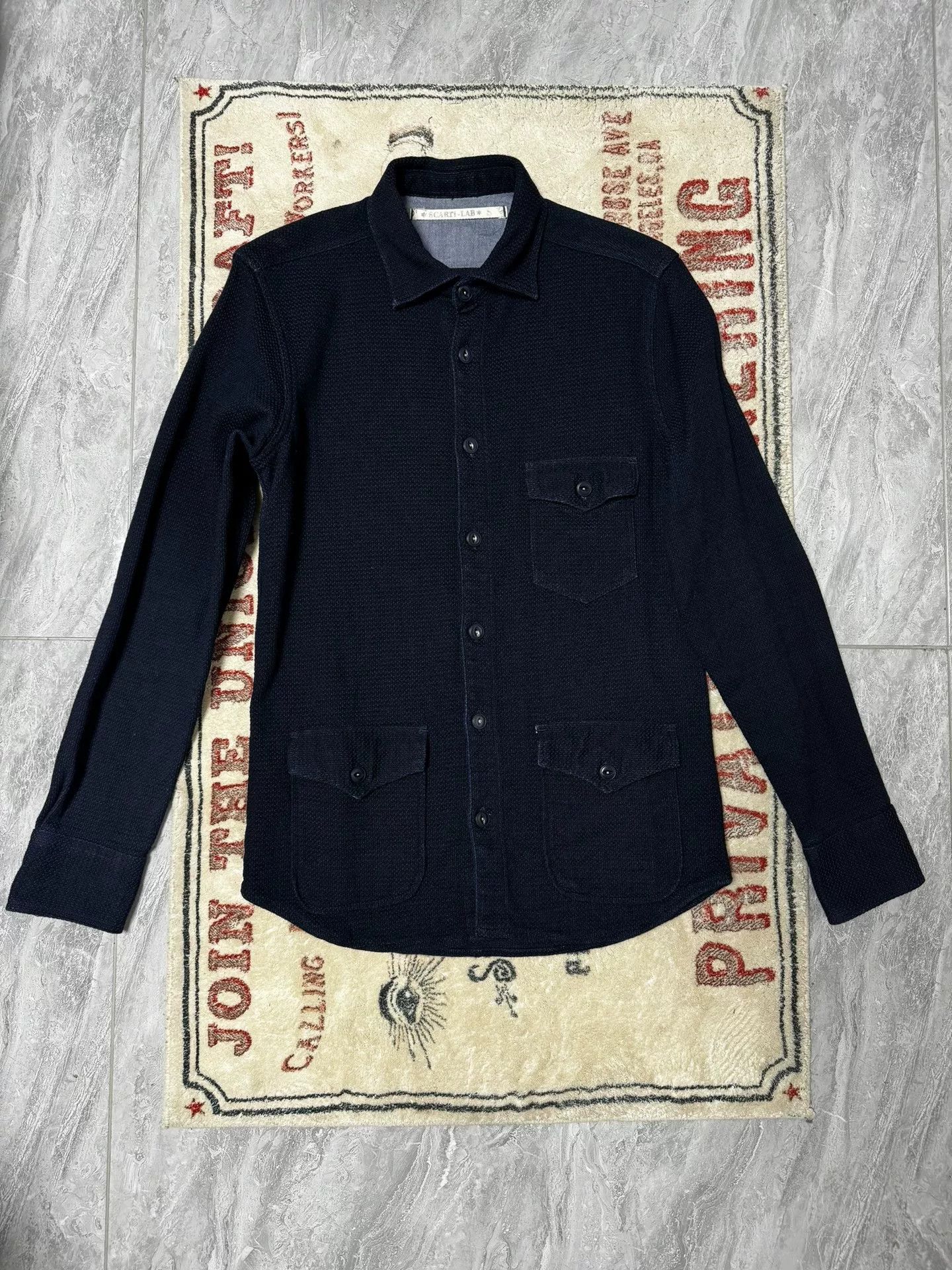 Scarti-Lab Scarti Lab Indigo Sashiko Shirt Jacket Size US S / EU 44-46 / 1 - 1 Thumbnail