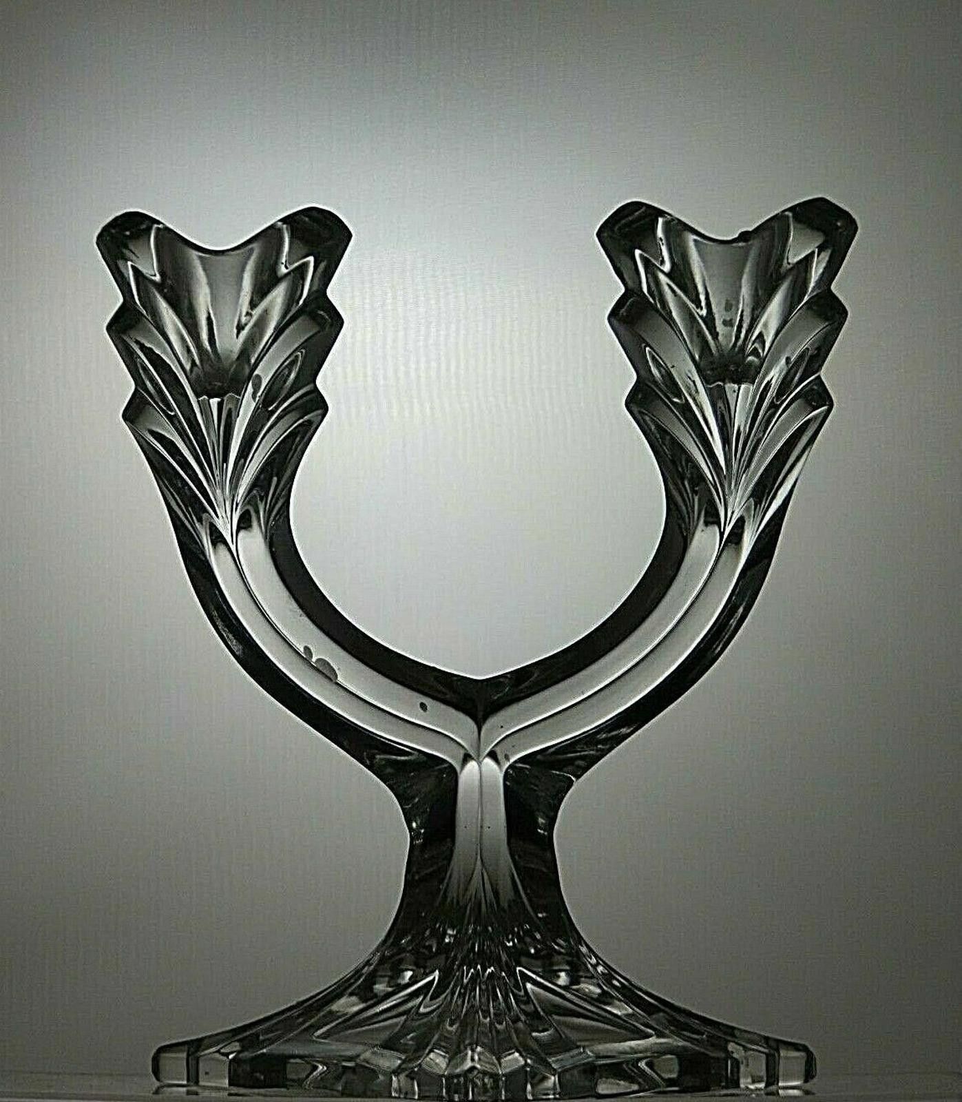 The Unbranded Brand Crystal Set Of 2 Cut Candle Holders Candlesticks 6 3/4" Size ONE SIZE - 4 Thumbnail