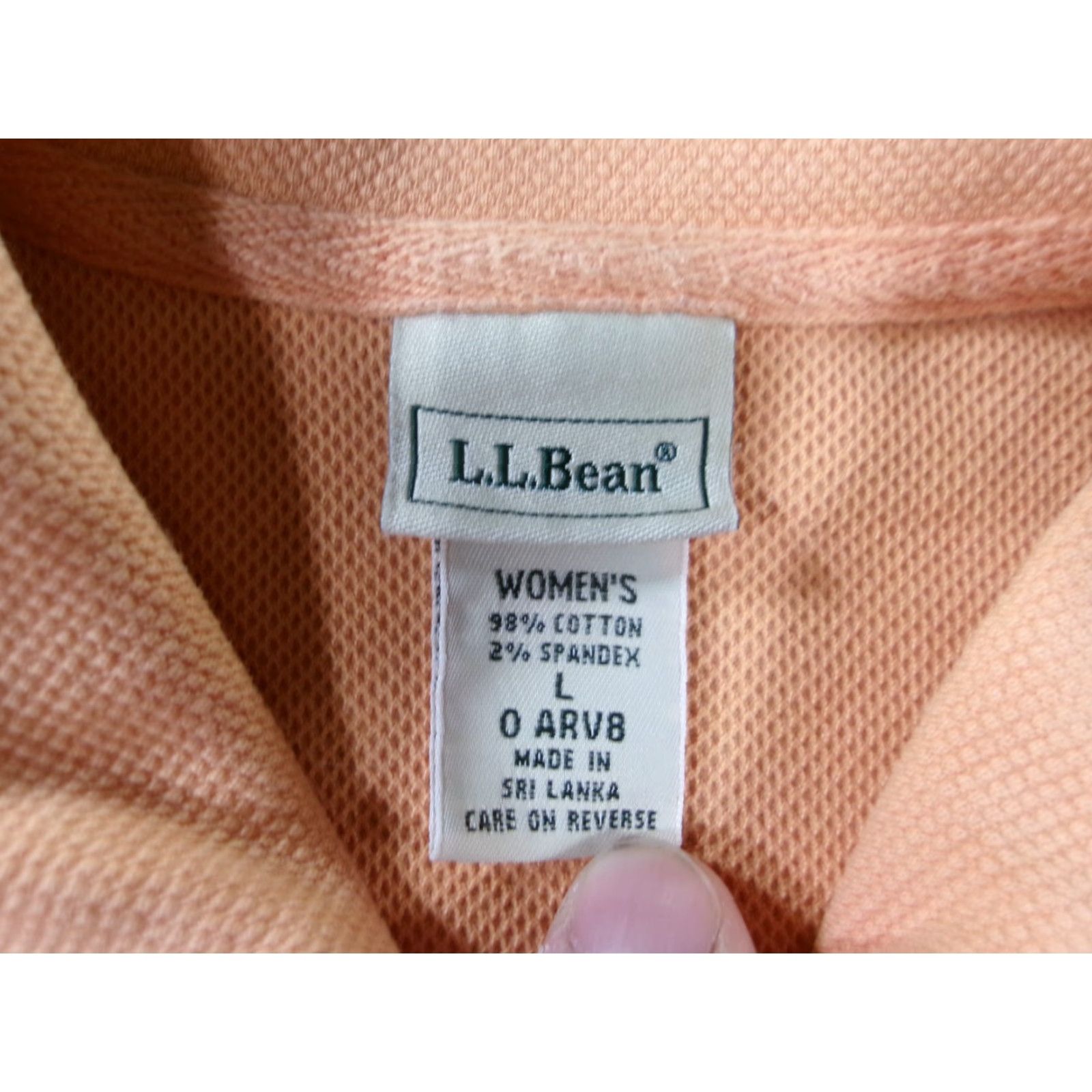 Vintage L.L. Bean Polo Shirt Women Large Orange Solid Short Sleeve Collared Cotton Blend Basic Classic Preppy 90s? Size L / US 10 / IT 46 - 6 Thumbnail