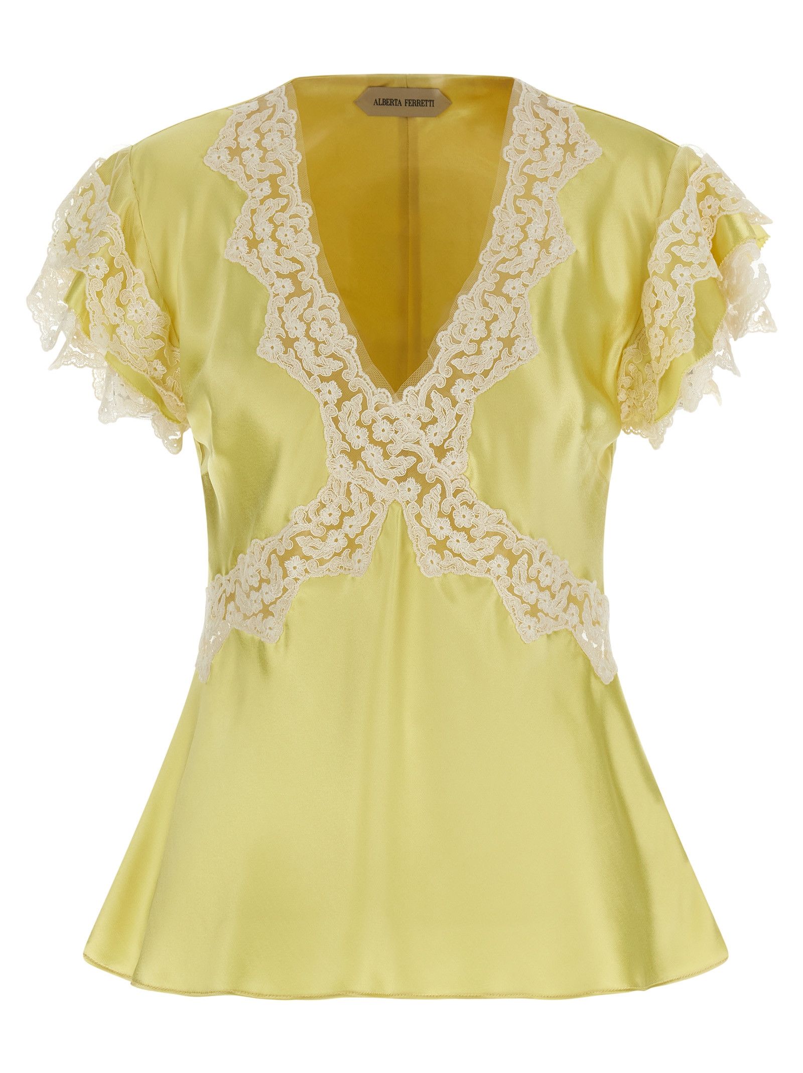 Alberta Ferretti Satin and lace top Size M / US 6-8 / IT 42-44 - 1 Thumbnail