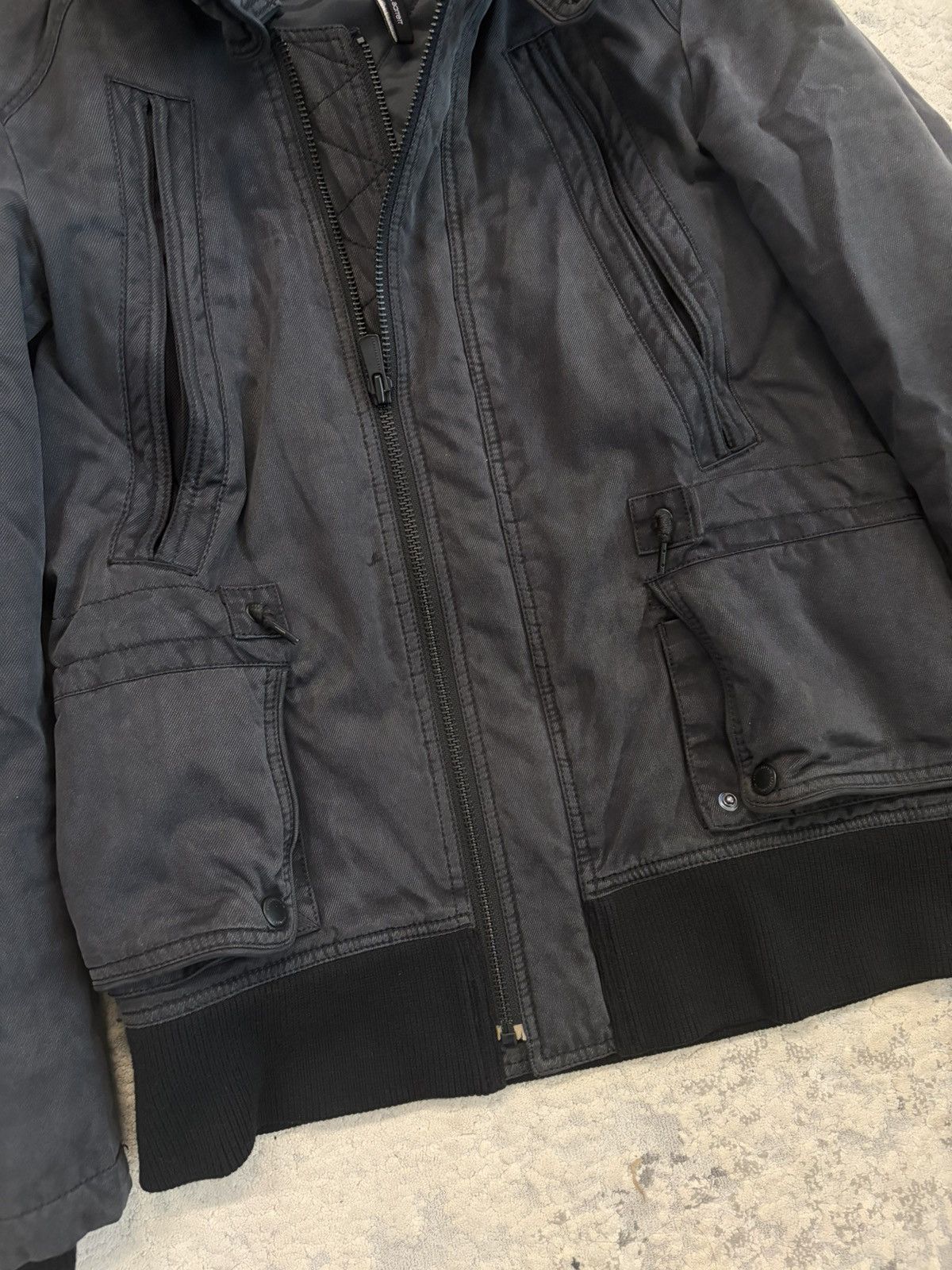 Neil Barrett Fur Hood Black Denim Jacket Size US XS / EU 42 / 0 - 3 Thumbnail