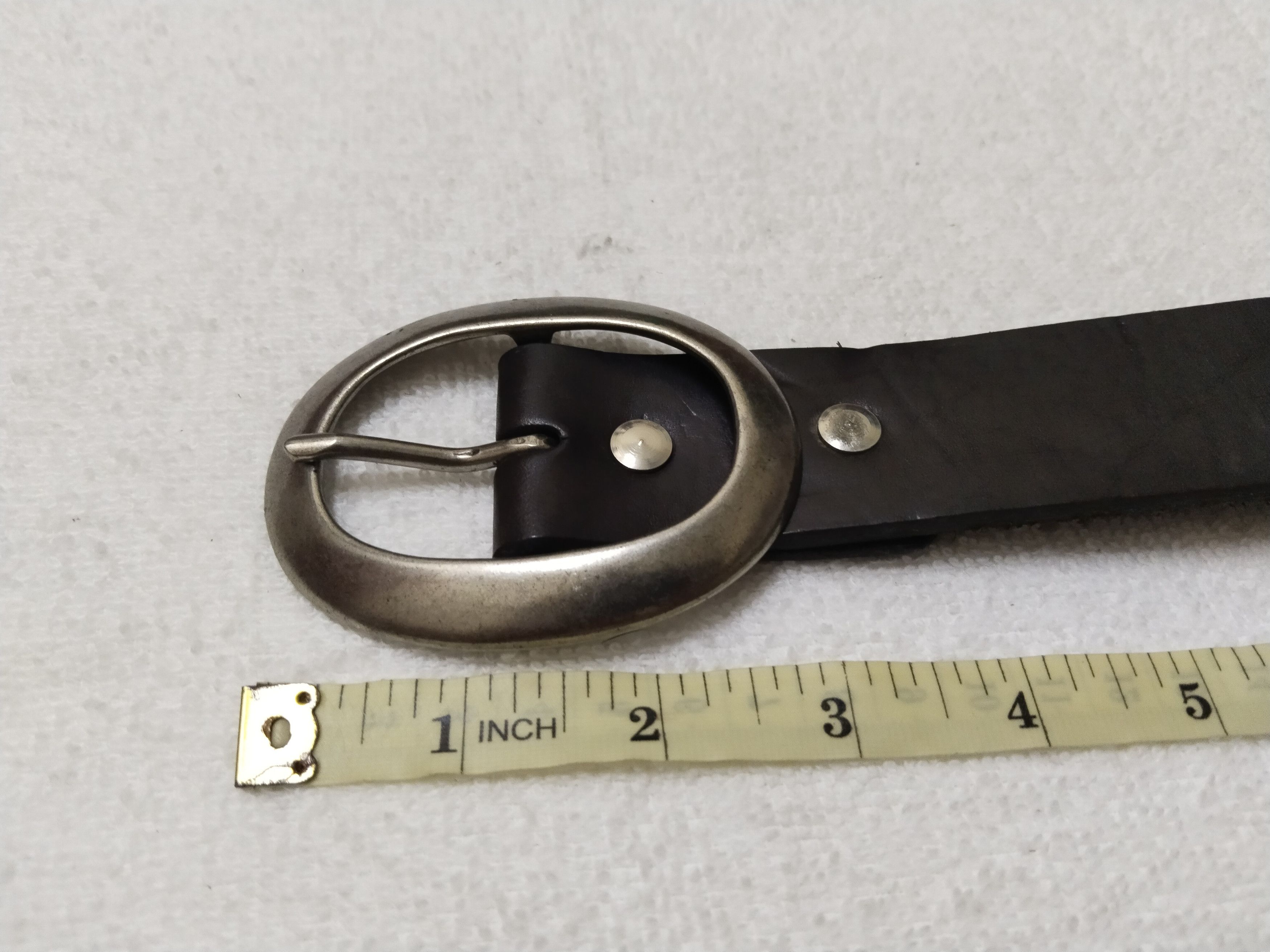 Genuine Leather × Vintage Vintage Leather Belt Size 28-32 Size 32 - 5 Thumbnail