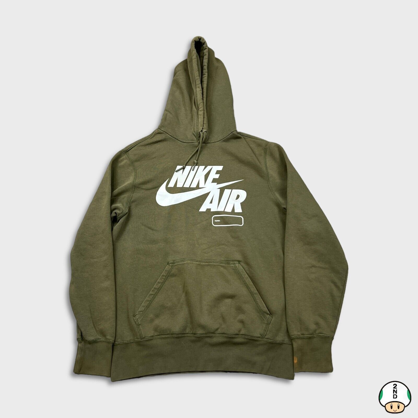 Nike × Vintage Nike Air Hoodie Large Green Sportswear Swoosh Faded Hooded Size US L / EU 52-54 / 3 - 1 Thumbnail