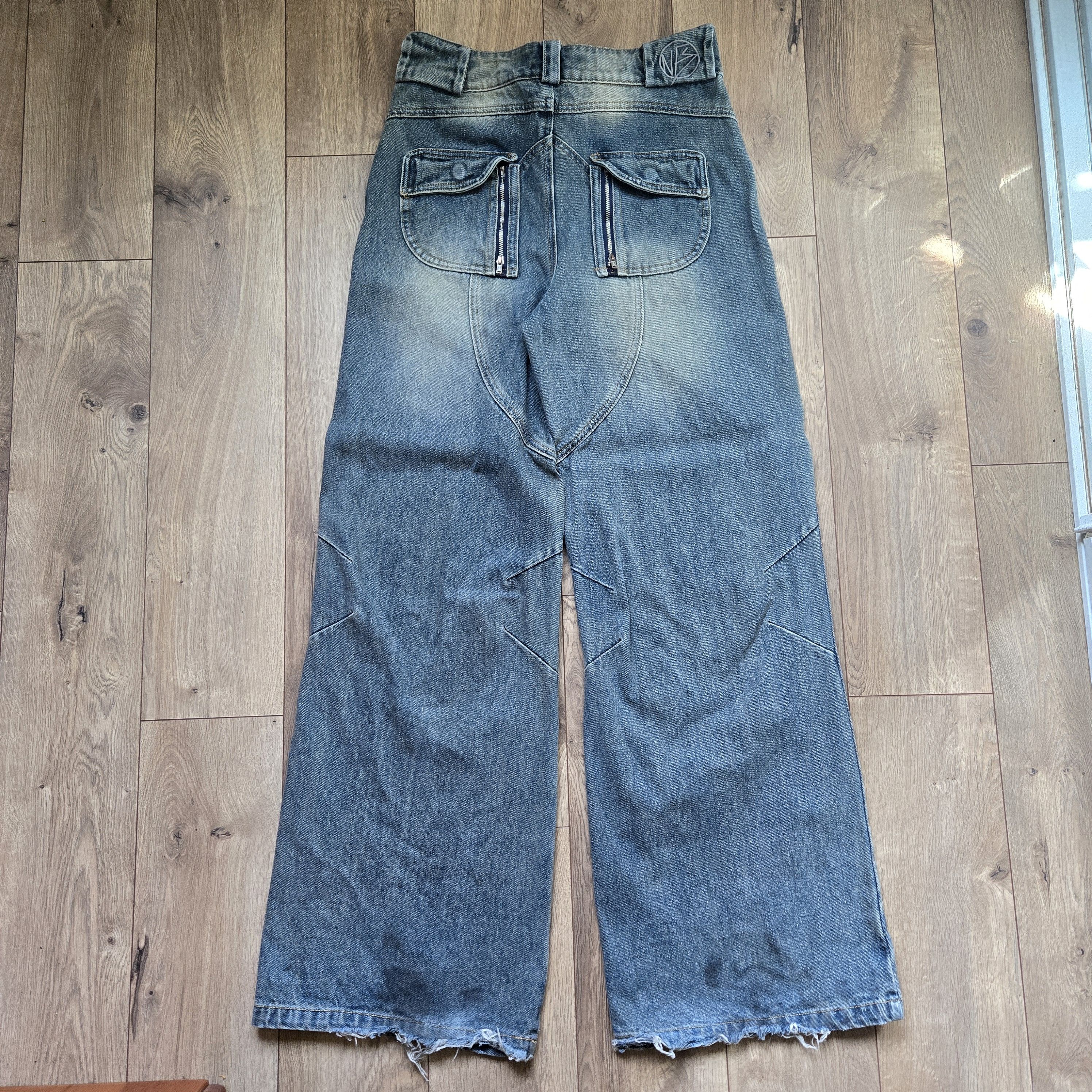 No Faith Studios No Faith Studios Basic Flared Denim Jeans Small Destroyed Size US 30 / EU 46 - 6 Thumbnail