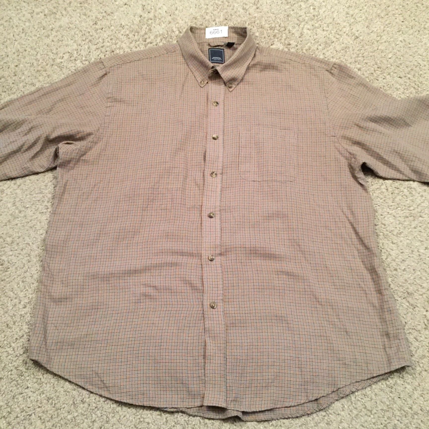 Arrow Arrow Shirt Mens XL Gray Plaid Long Sleeve Button Up Shirt Size US XL / EU 56 / 4 - 5 Thumbnail