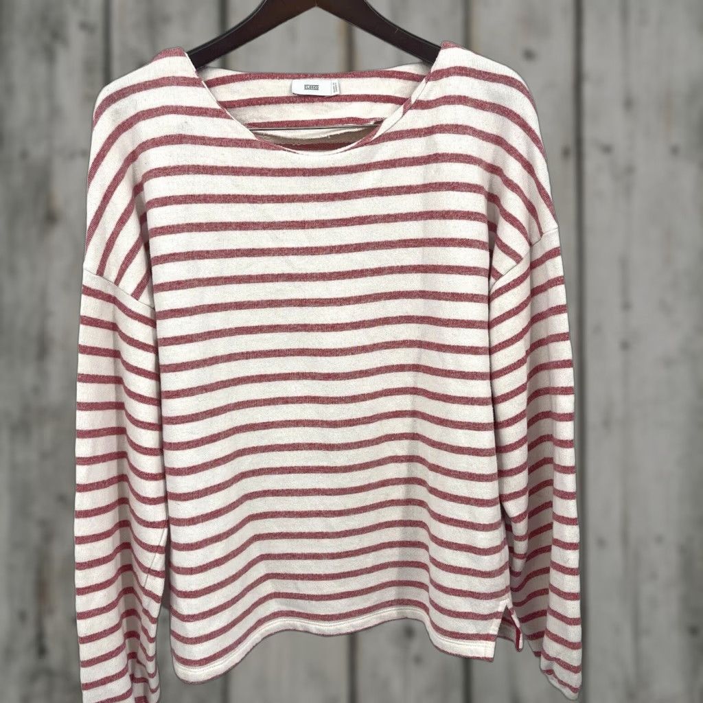 CLOSED Closed Sweater Women Large Ivory Striped Long Sleeve Pullover Casual Classic Womens Size L / US 10 / IT 46 - 1 Thumbnail