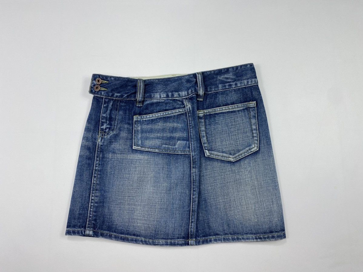 Diesel LASTDROP🔥Vintage Y2K Diesel A Line Washed Denim D Mini Skirt Size 29" - 18 Thumbnail