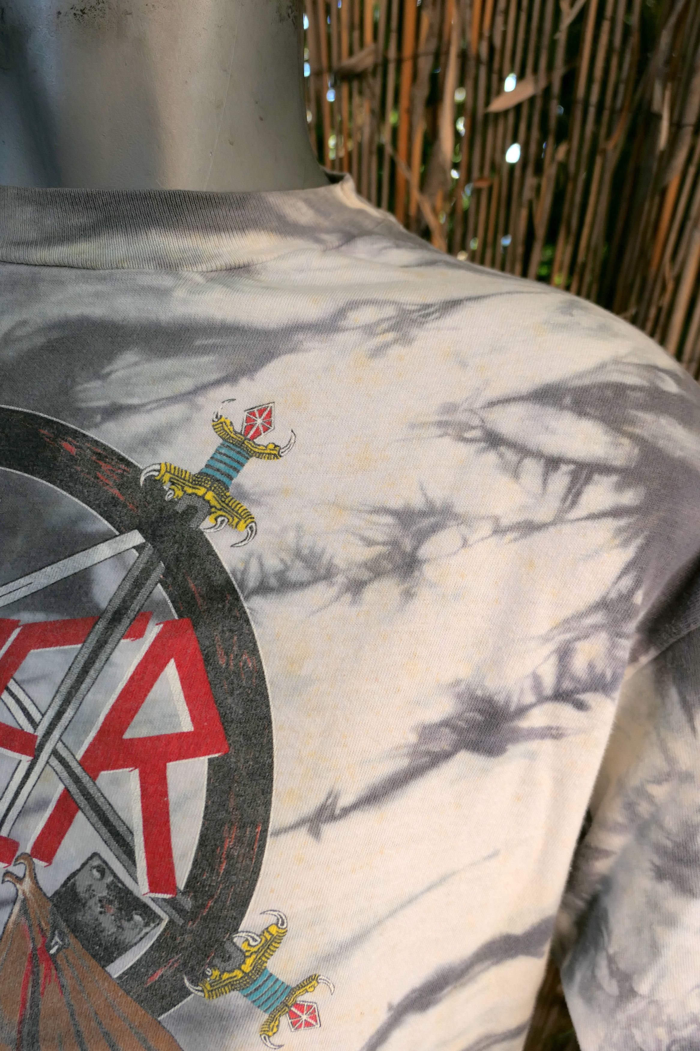 Vintage Vintage 1988 SLAYER Crucified Demon Tie Dye T Shirt Large Size US L / EU 52-54 / 3 - 6 Thumbnail
