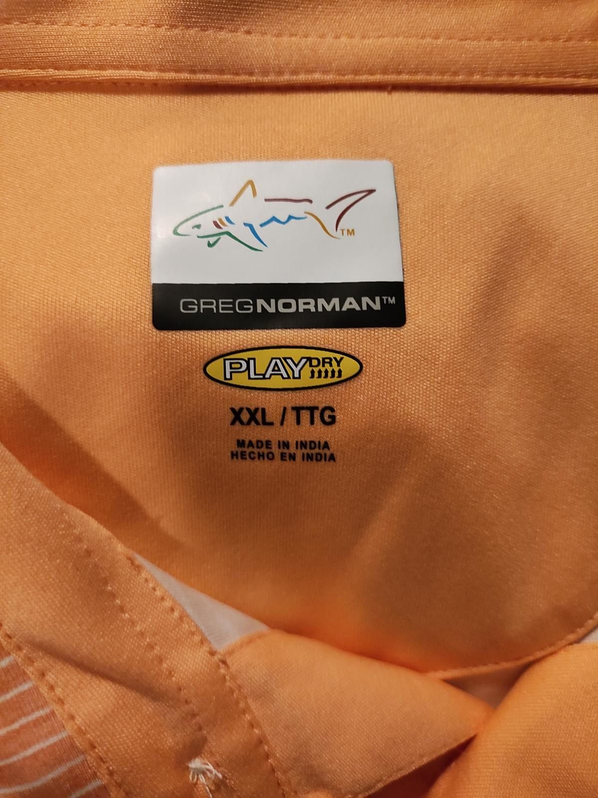 Other Greg Norman Collection Men's Orange Striped Polo Size 2XL Size US XXL / EU 58 / 5 - 6 Thumbnail