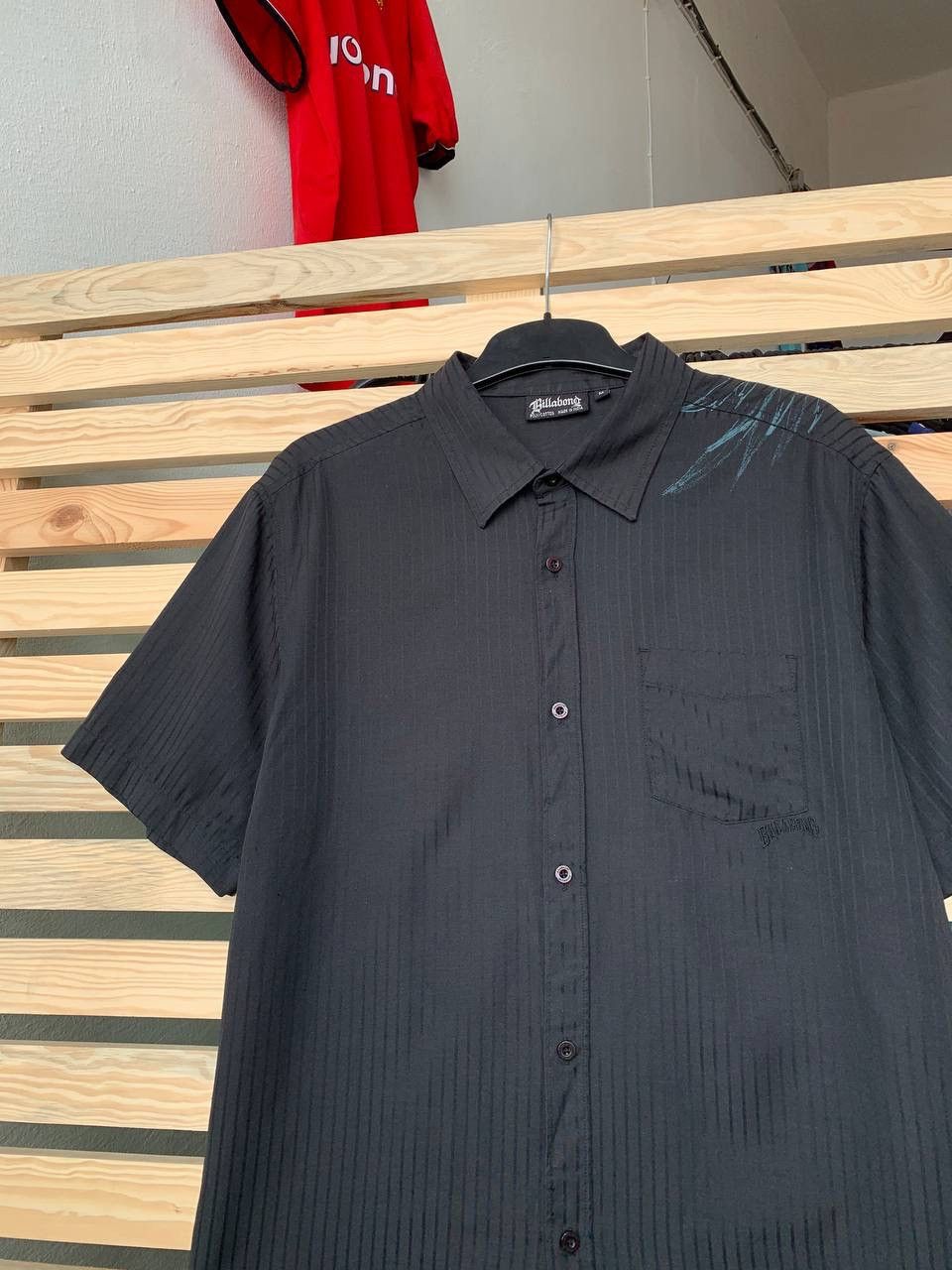 Billabong × Vintage Vintage Billabong Y2K Button Up Striped Shirt Graffiti Logo Size US L / EU 52-54 / 3 - 4 Thumbnail