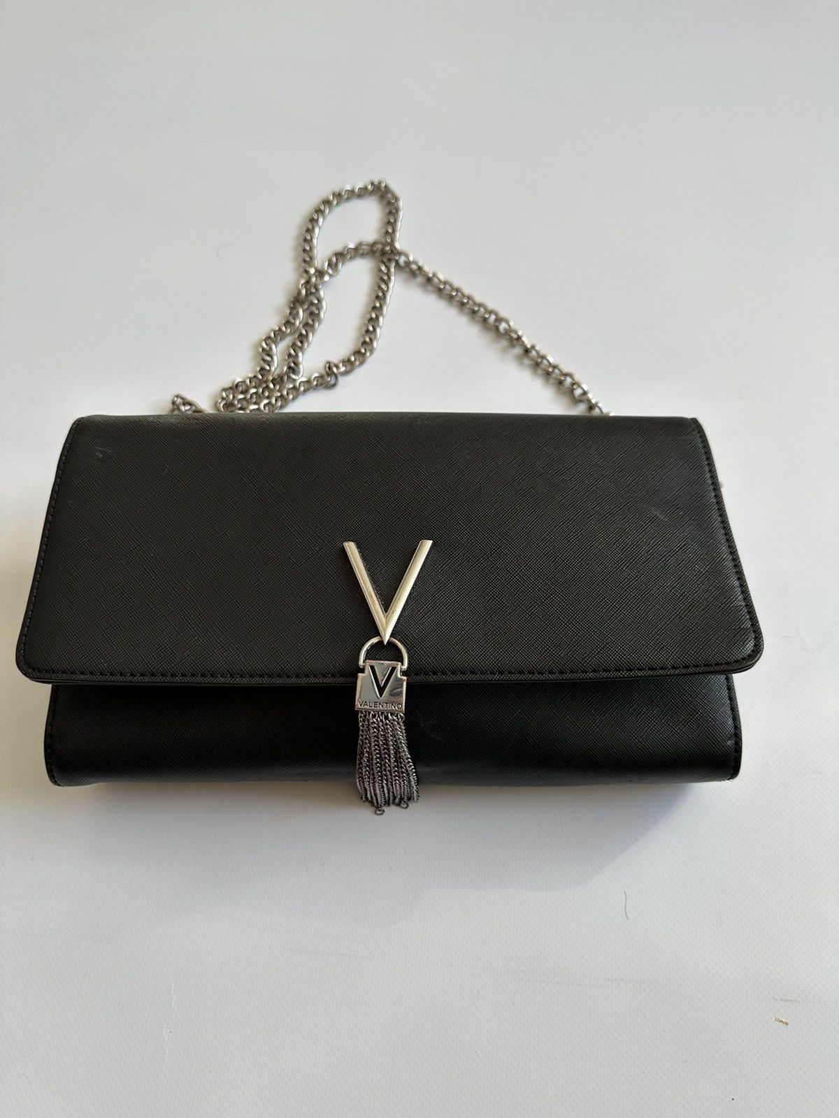 Italian Designers Vintage Italy Mario Valentino Leather Black Mini Bag, Women's