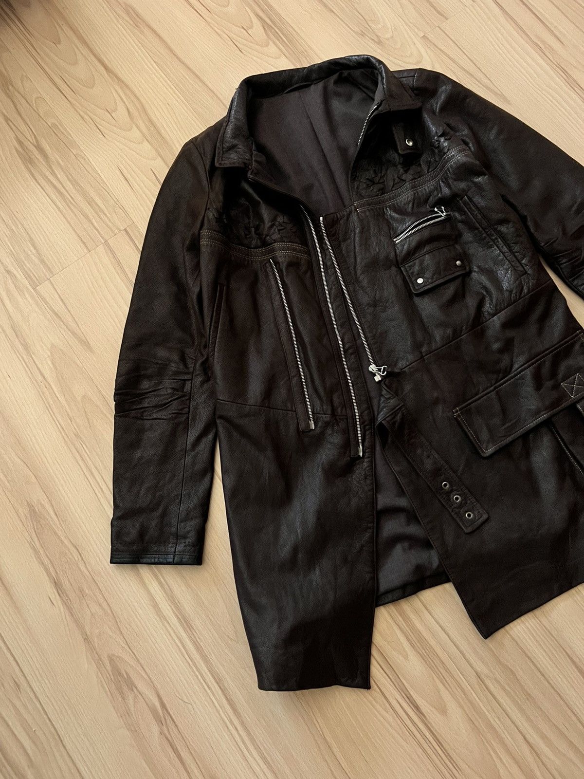 Marithe + Francois Girbaud RARE Marithe Francois Girbaud Leather Trench Coat Jacket Size M / US 6-8 / IT 42-44 - 12 Thumbnail