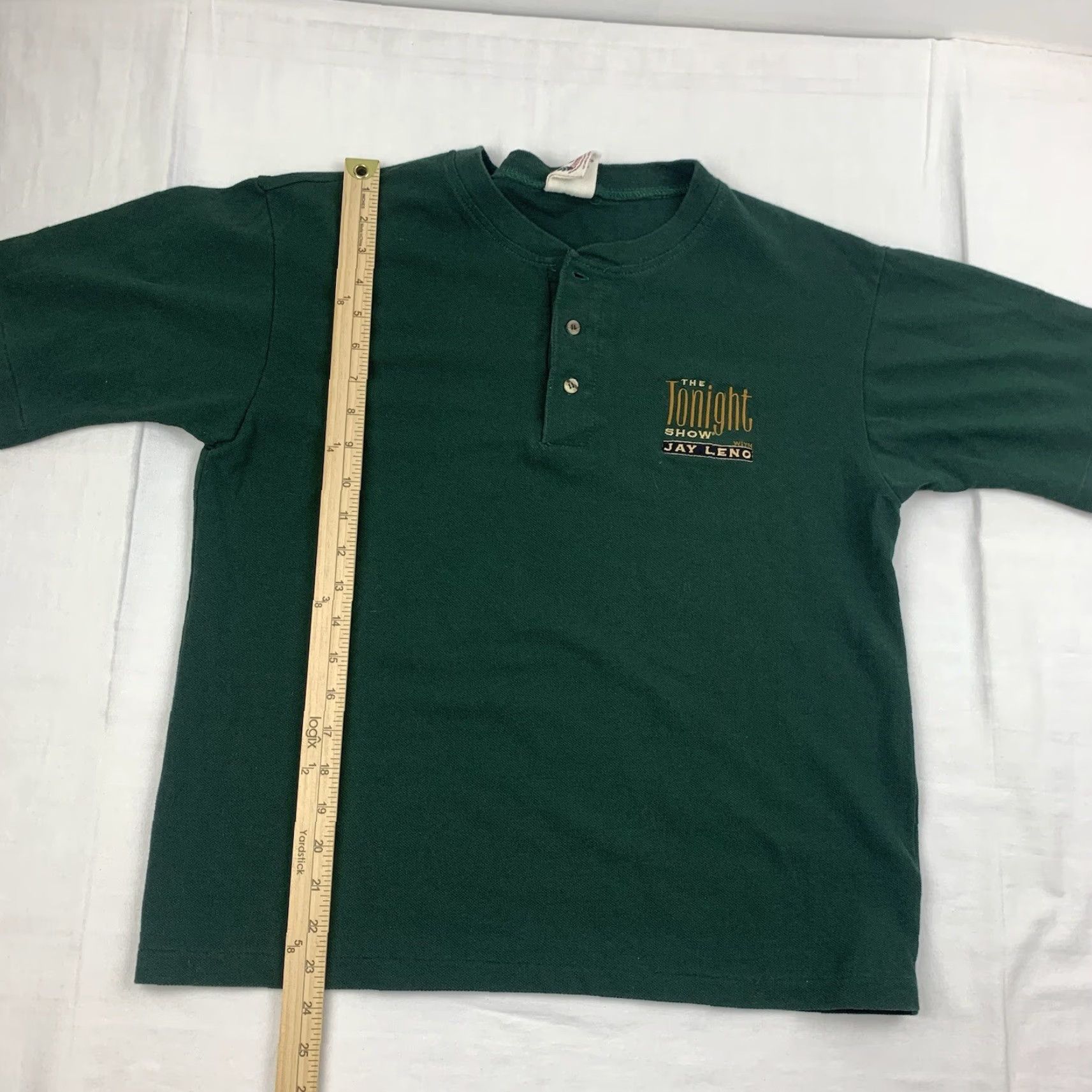 Vintage VINTAGE Tonight Show With Jay Leno Shirt Adult Small Green Henley Neck 90s TV Size US S / EU 44-46 / 1 - 7 Thumbnail