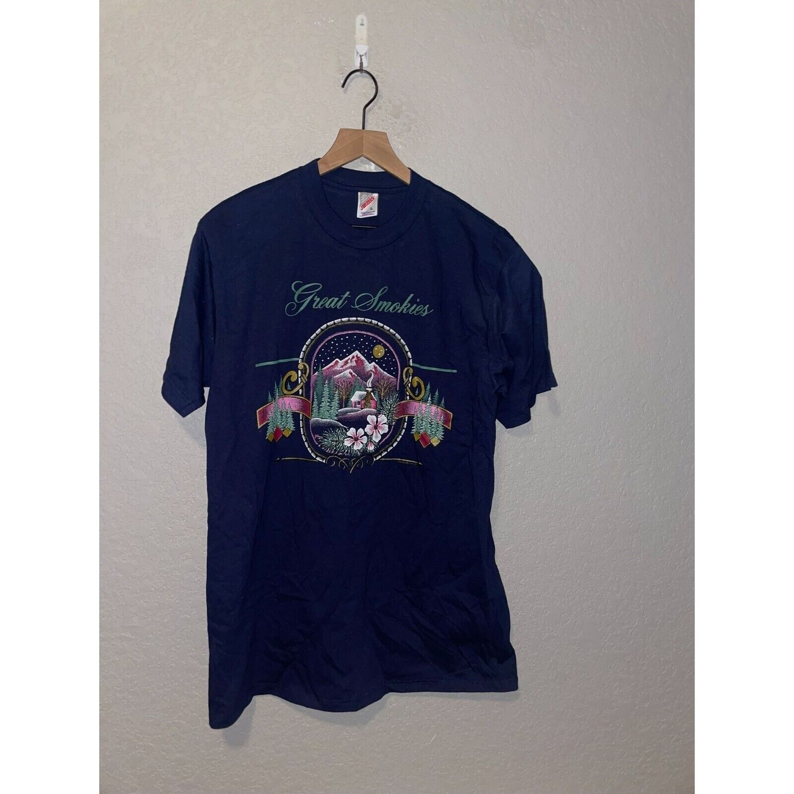 Jerzees Vintage Great Smokies Shirt Mountain Blue Tee VTG 90s Large Size US L / EU 52-54 / 3 - 1 Thumbnail